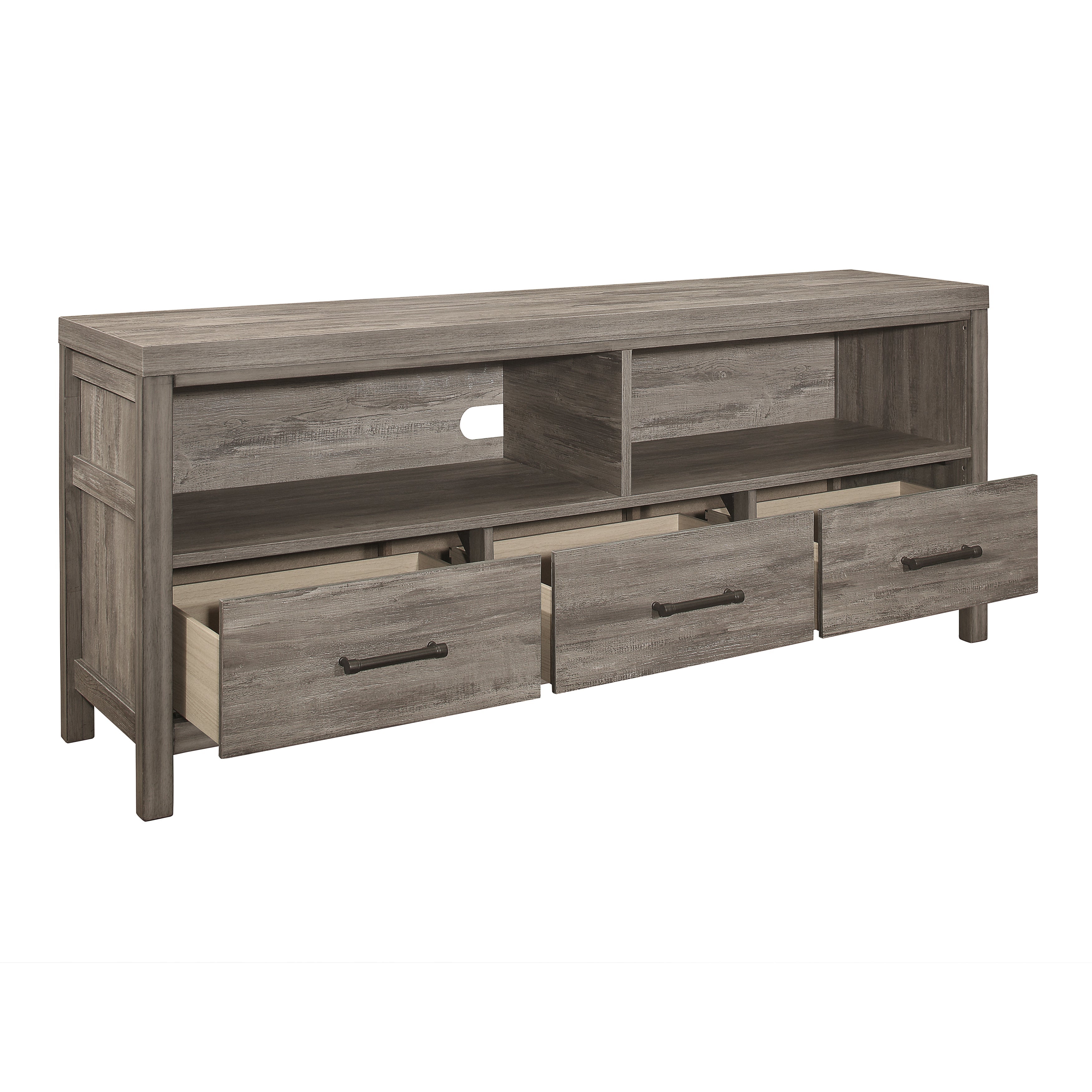 Bainbridge Weathered Gray TV Stand - 15260-66T - Bien Home Furniture &amp; Electronics