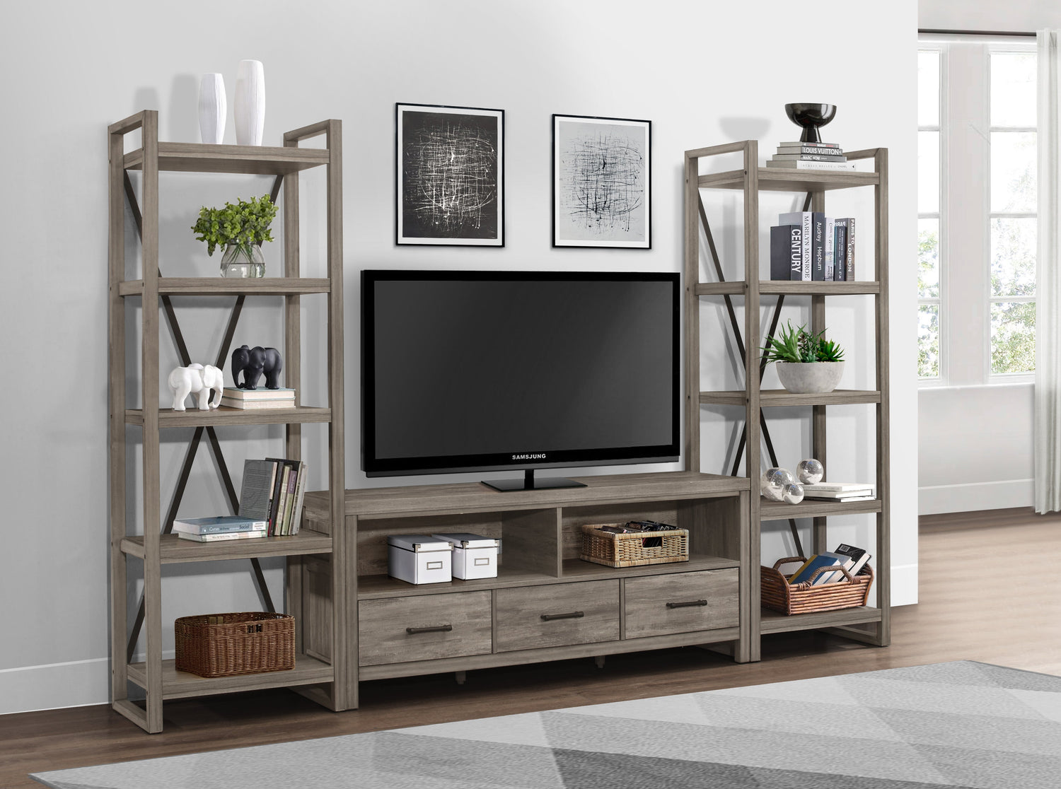Bainbridge Weathered Gray TV Stand - 15260-66T - Bien Home Furniture & Electronics
