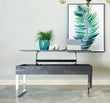 Baines Dark Charcoal/Chrome Lift Top Storage Coffee Table - 723458 - Bien Home Furniture & Electronics