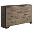 Baker Brown/Light Taupe 6-Drawer Dresser - 224463 - Bien Home Furniture & Electronics