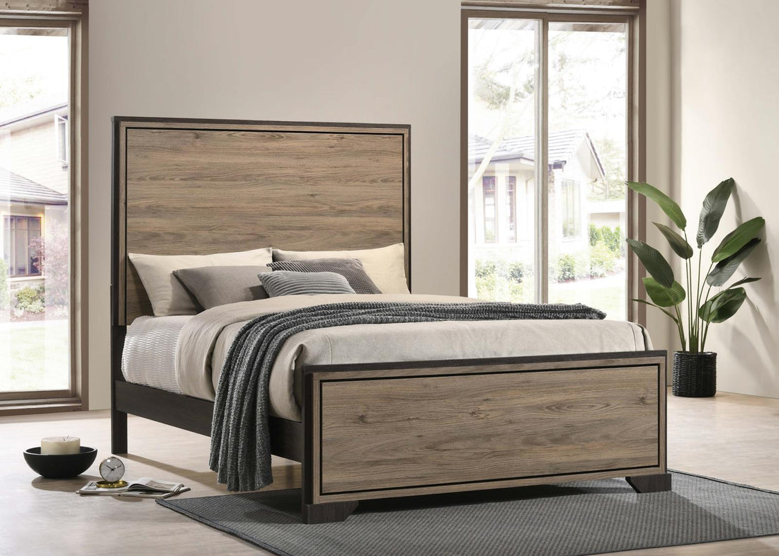 Baker Panel Queen Bed Brown/Light Taupe - 224461Q - Bien Home Furniture &amp; Electronics