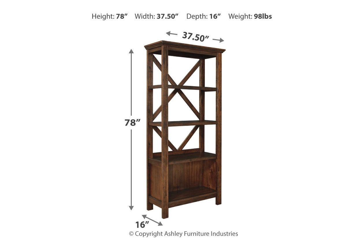 Baldridge Rustic Brown 75" Bookcase - H675-17 - Bien Home Furniture & Electronics