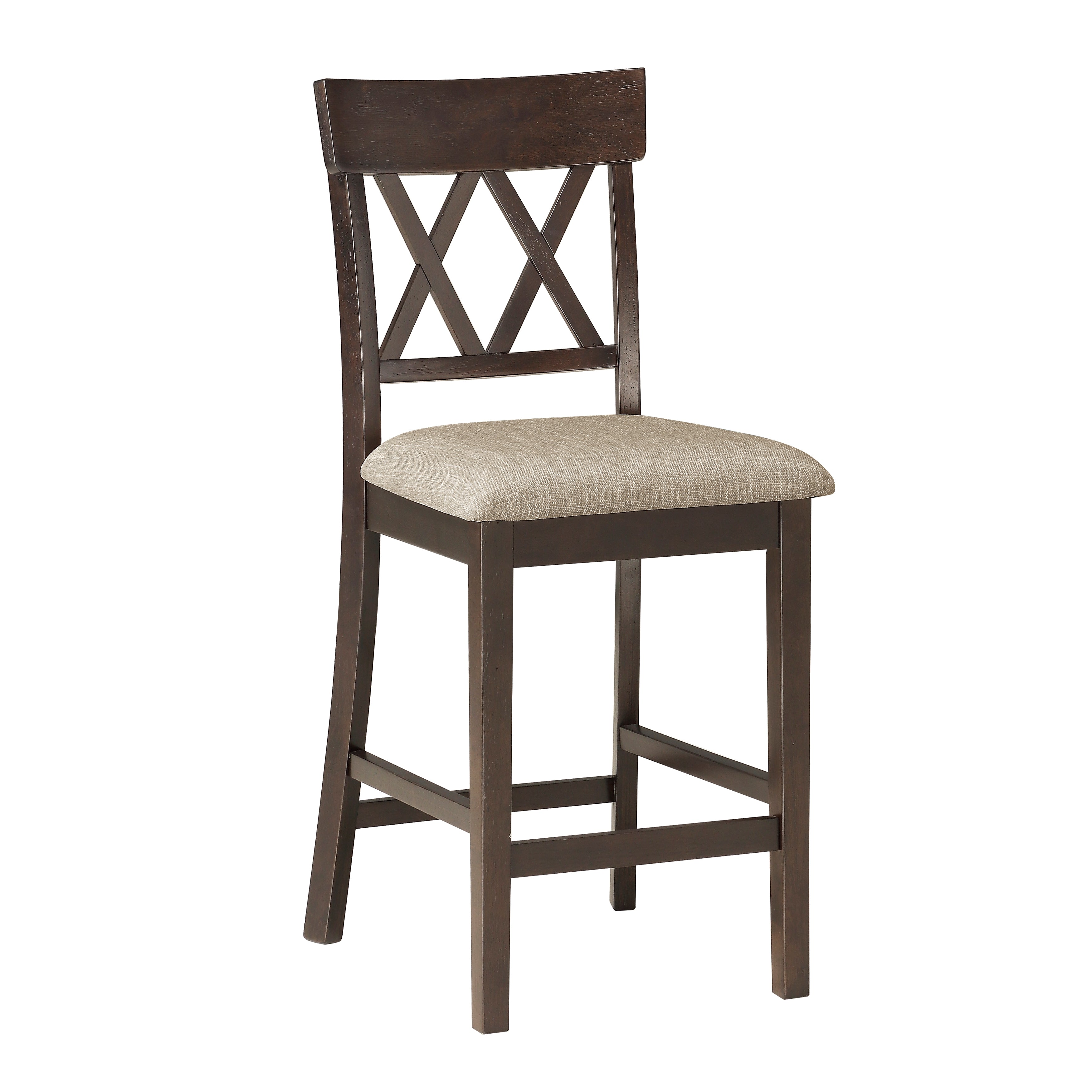 Balin Dark Brown Counter Height Chair, Double X Back, Set of 2 - 5716-24S2 - Bien Home Furniture & Electronics