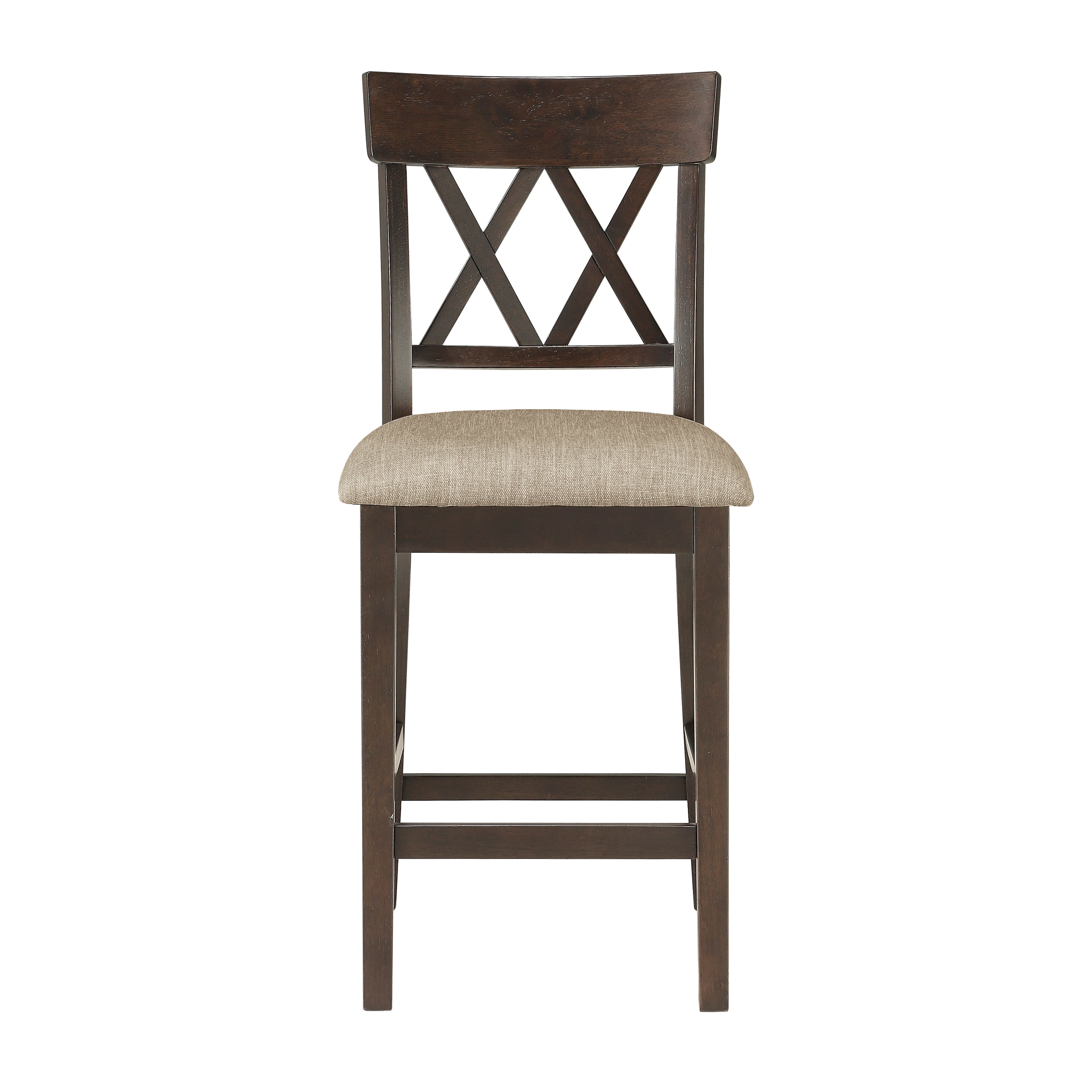 Balin Dark Brown Counter Height Chair, Double X Back, Set of 2 - 5716-24S2 - Bien Home Furniture & Electronics