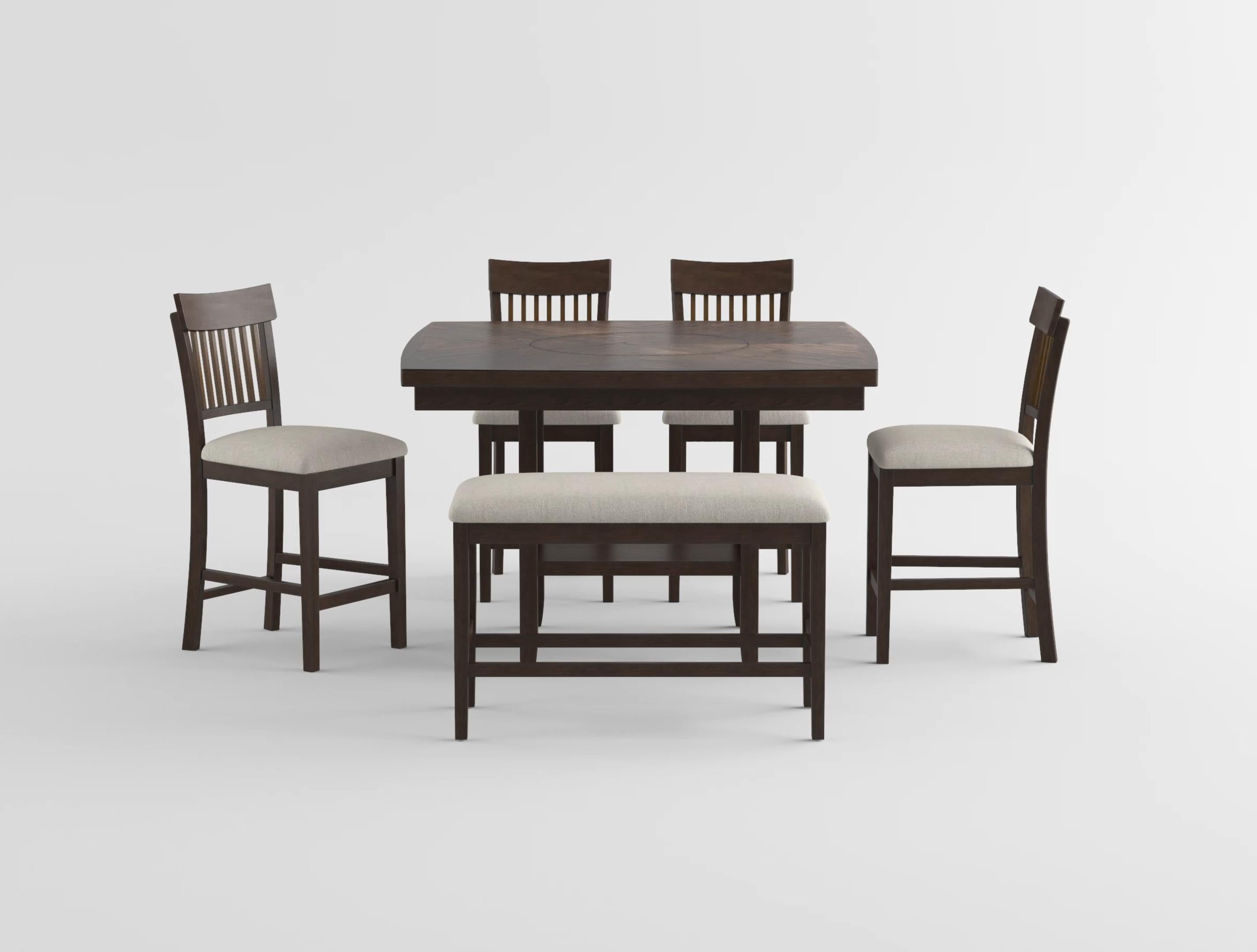 Balin Dark Brown Counter Height Table with Lazy Susan - 5716-36 - Bien Home Furniture & Electronics