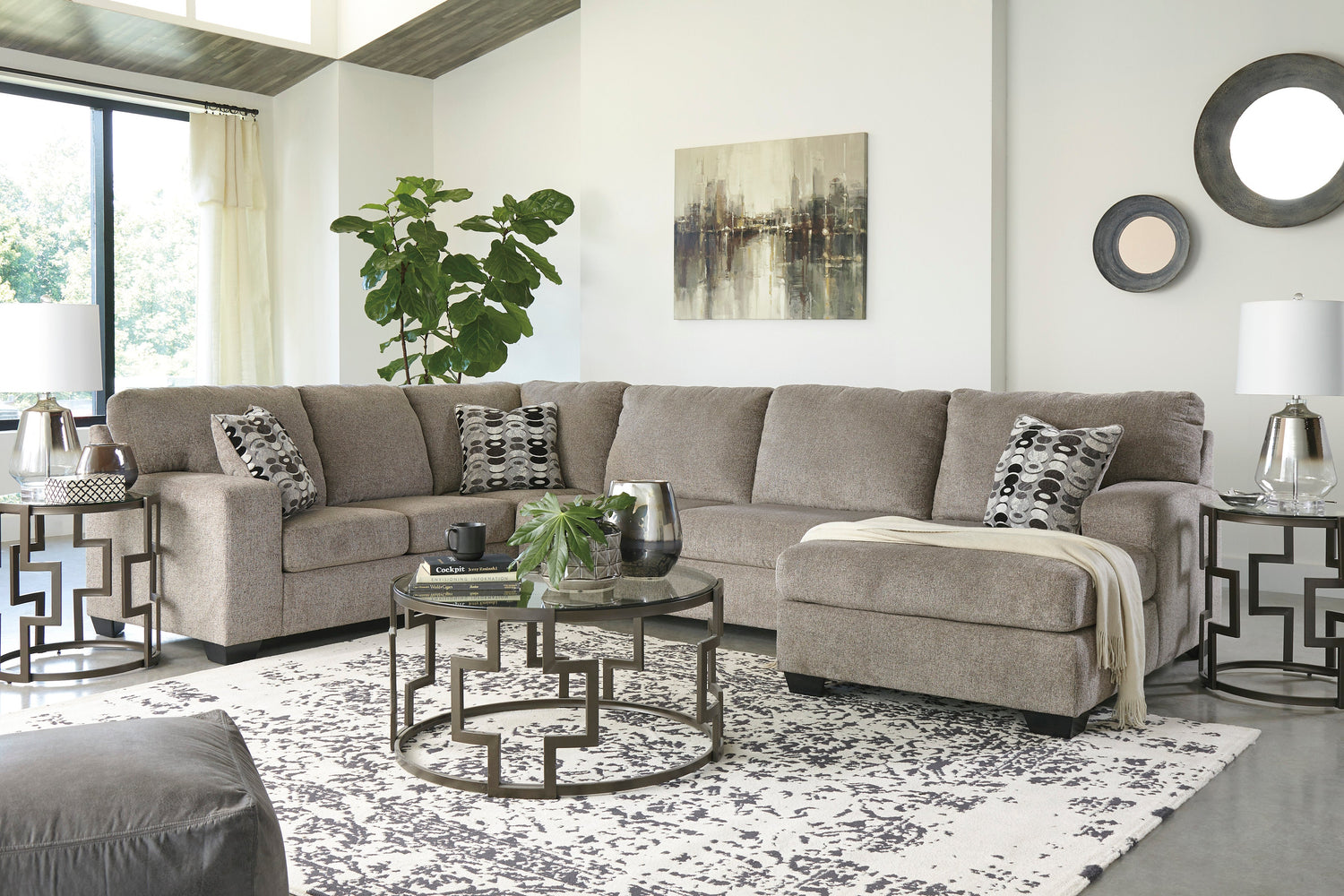 Ballinasloe Platinum RAF Sectional - SET | 8070217 | 8070234 | 8070266 | 8070208 - Bien Home Furniture & Electronics