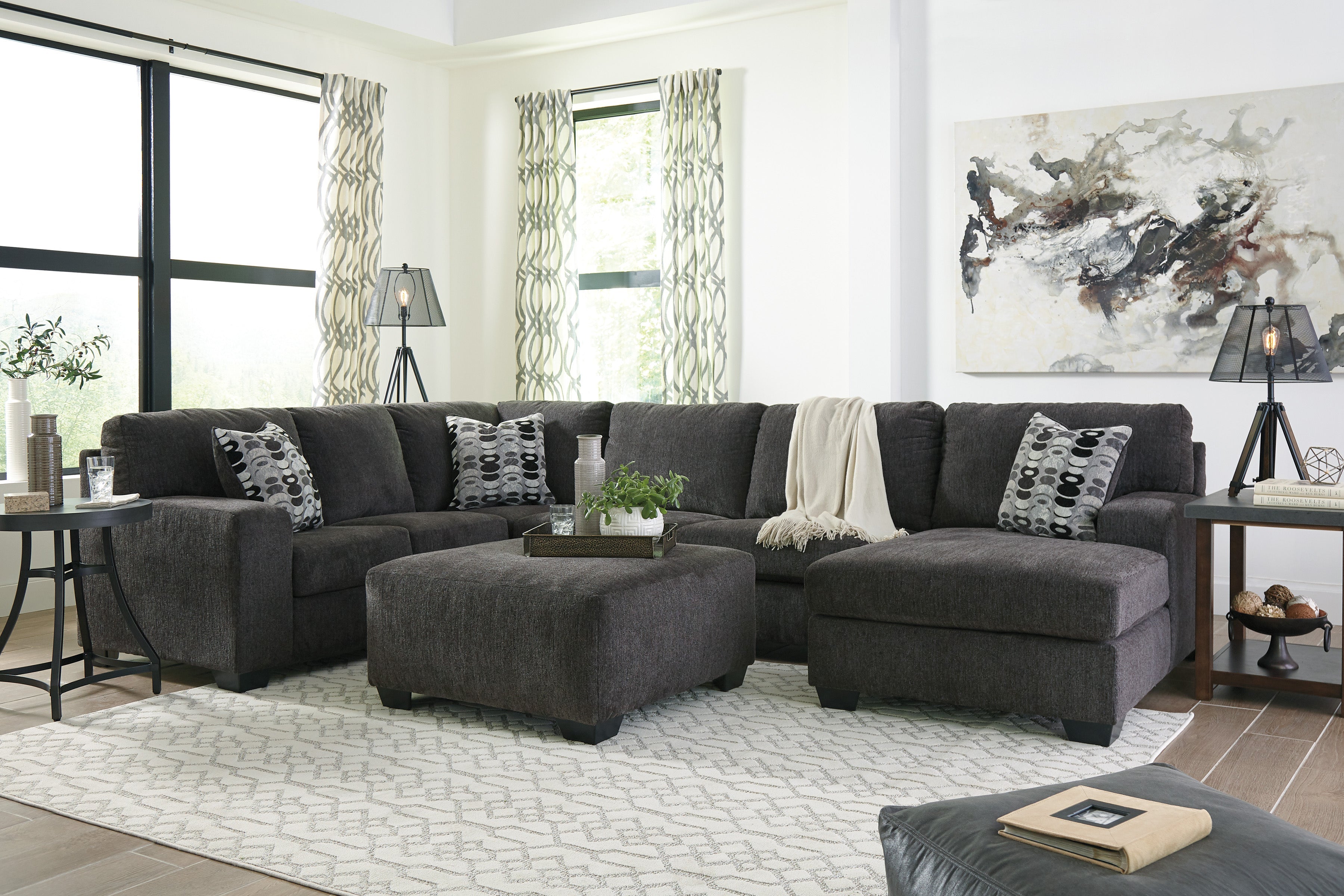 Ballinasloe Smoke RAF Sectional - SET | 8070317 | 8070334 | 8070366 | 8070308 - Bien Home Furniture & Electronics