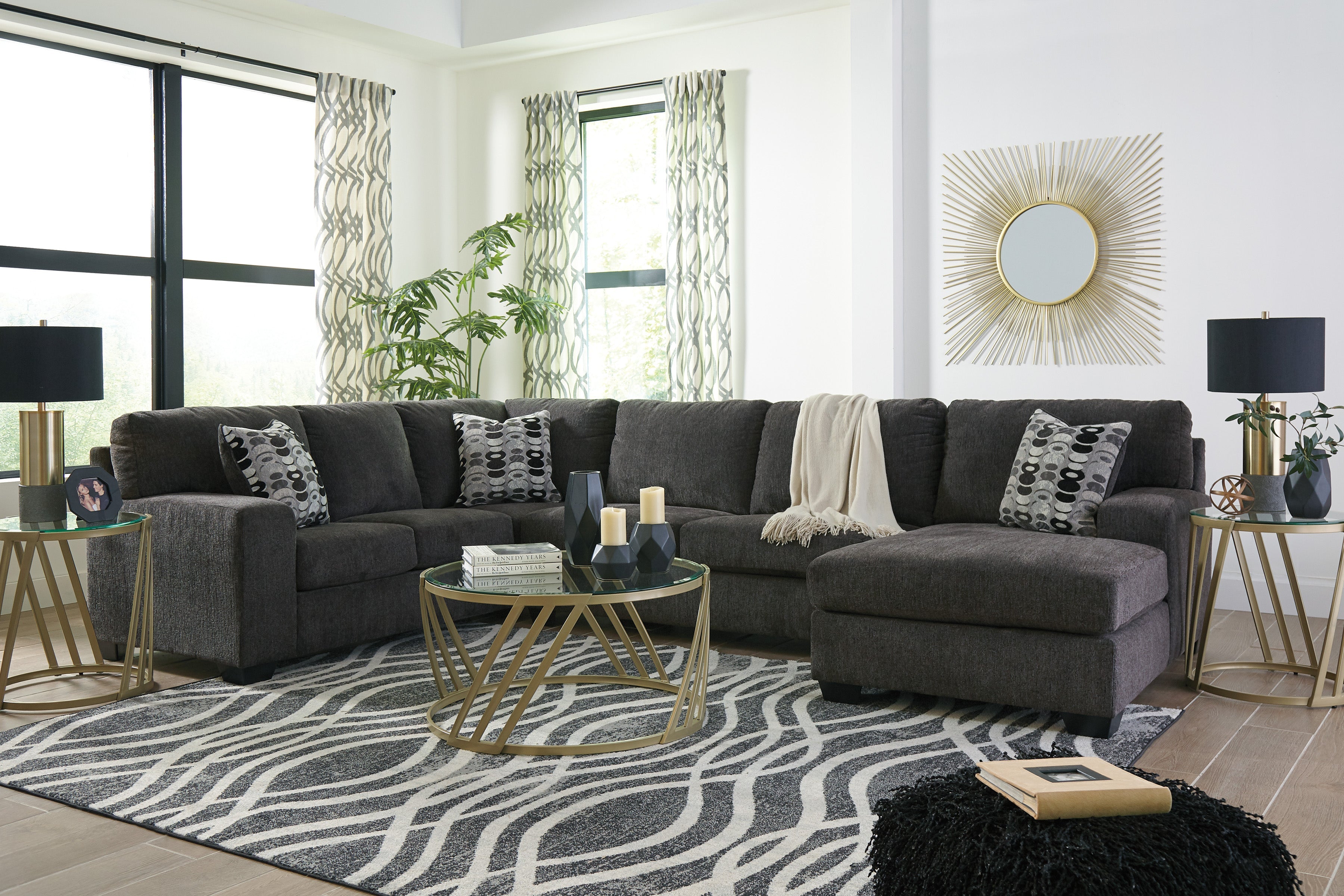 Ballinasloe Smoke RAF Sectional - SET | 8070317 | 8070334 | 8070366 | 8070308 - Bien Home Furniture & Electronics