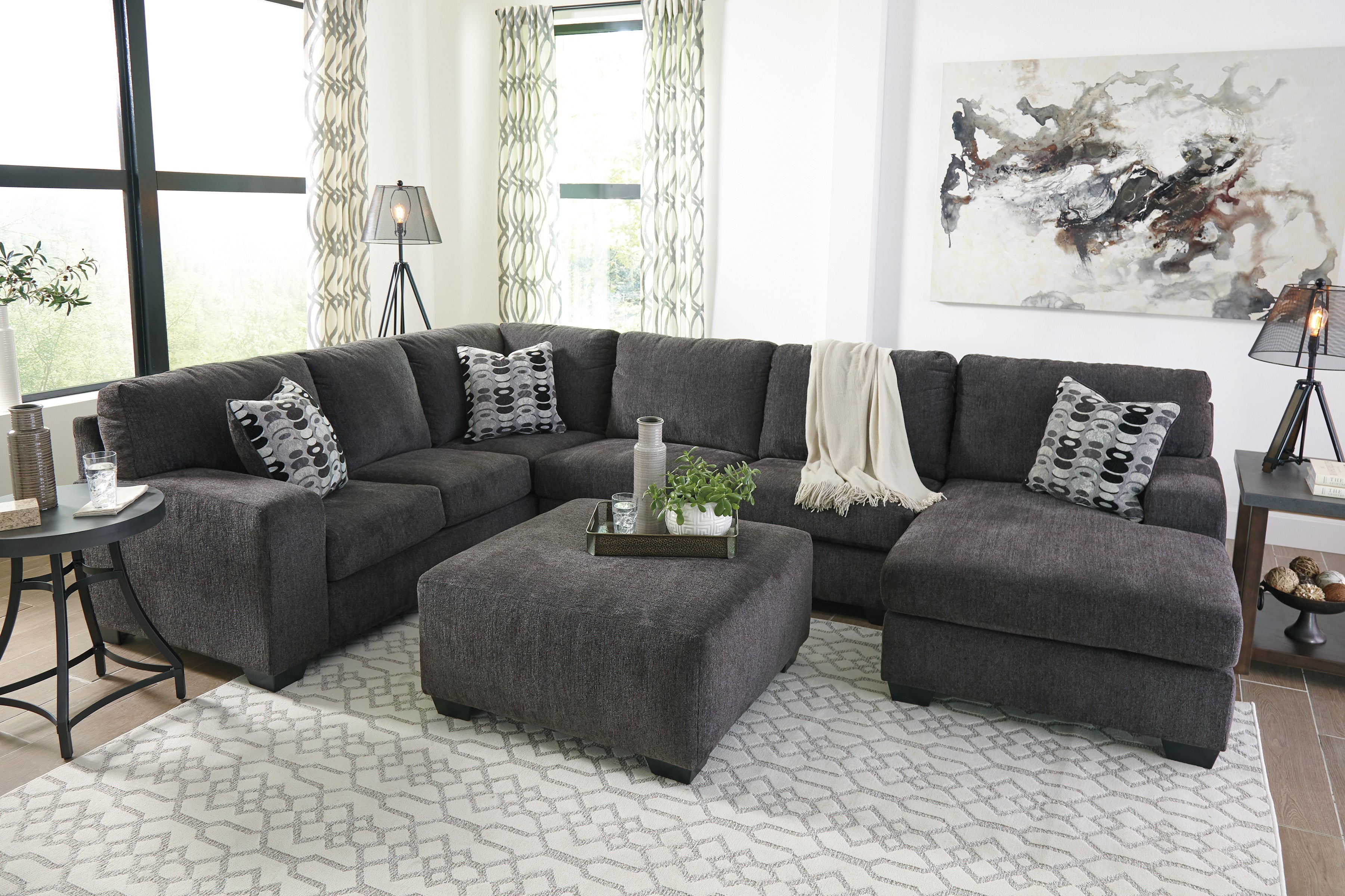 Ballinasloe Smoke RAF Sectional - SET | 8070317 | 8070334 | 8070366 | 8070308 - Bien Home Furniture & Electronics