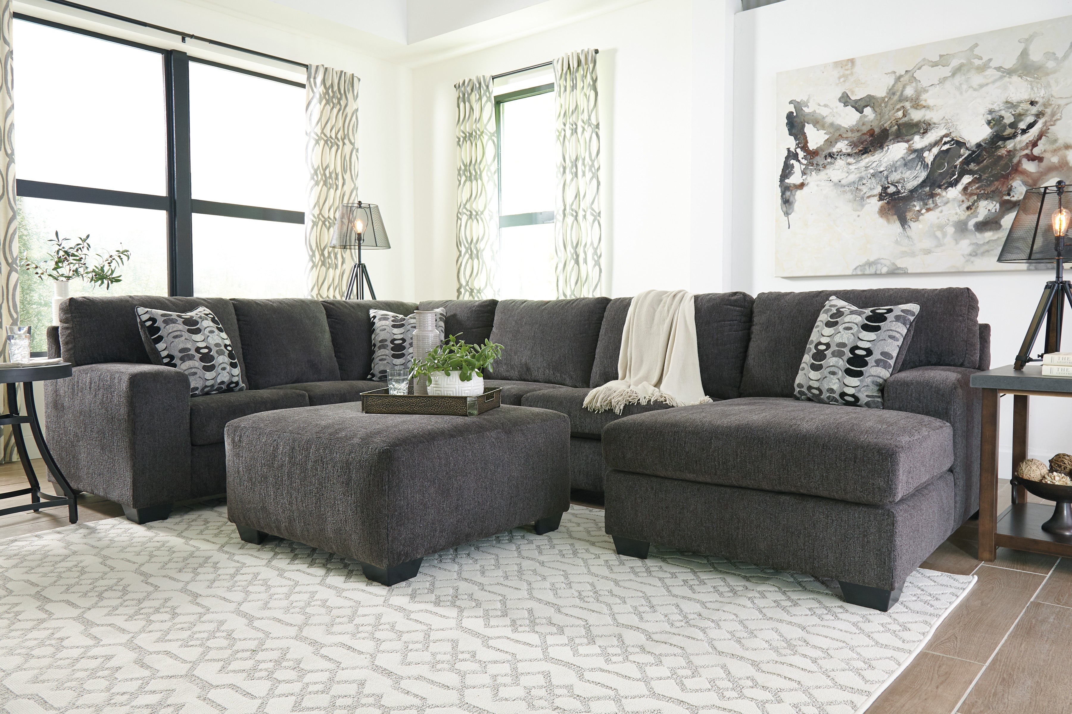 Ballinasloe Smoke RAF Sectional - SET | 8070317 | 8070334 | 8070366 | 8070308 - Bien Home Furniture & Electronics