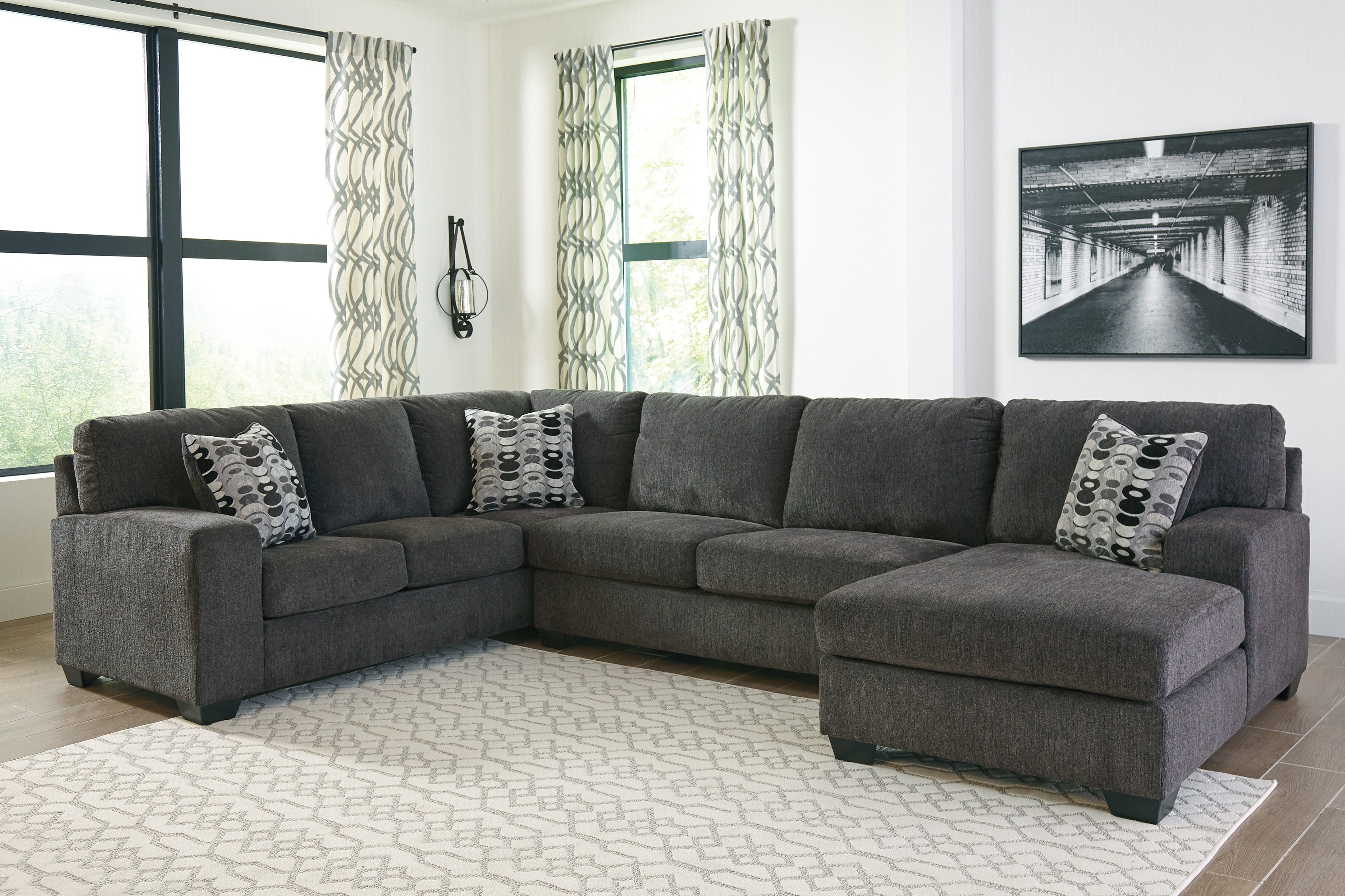 Ballinasloe Smoke RAF Sectional - SET | 8070317 | 8070334 | 8070366 | 8070308 - Bien Home Furniture & Electronics