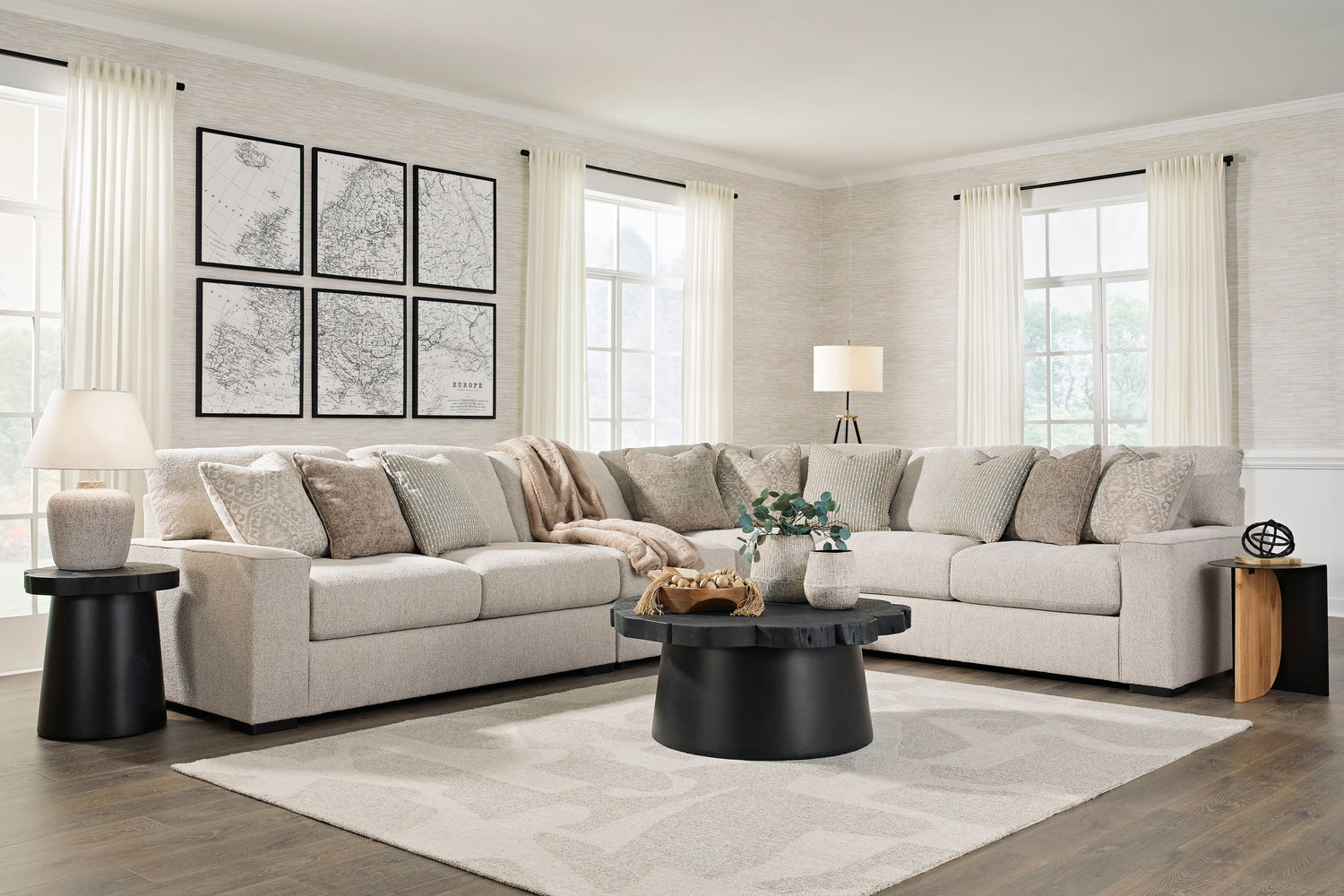 Ballyton Sand 4-Piece Sectional - SET | 2510255 | 2510256 | 2510277 | 2510246 - Bien Home Furniture & Electronics