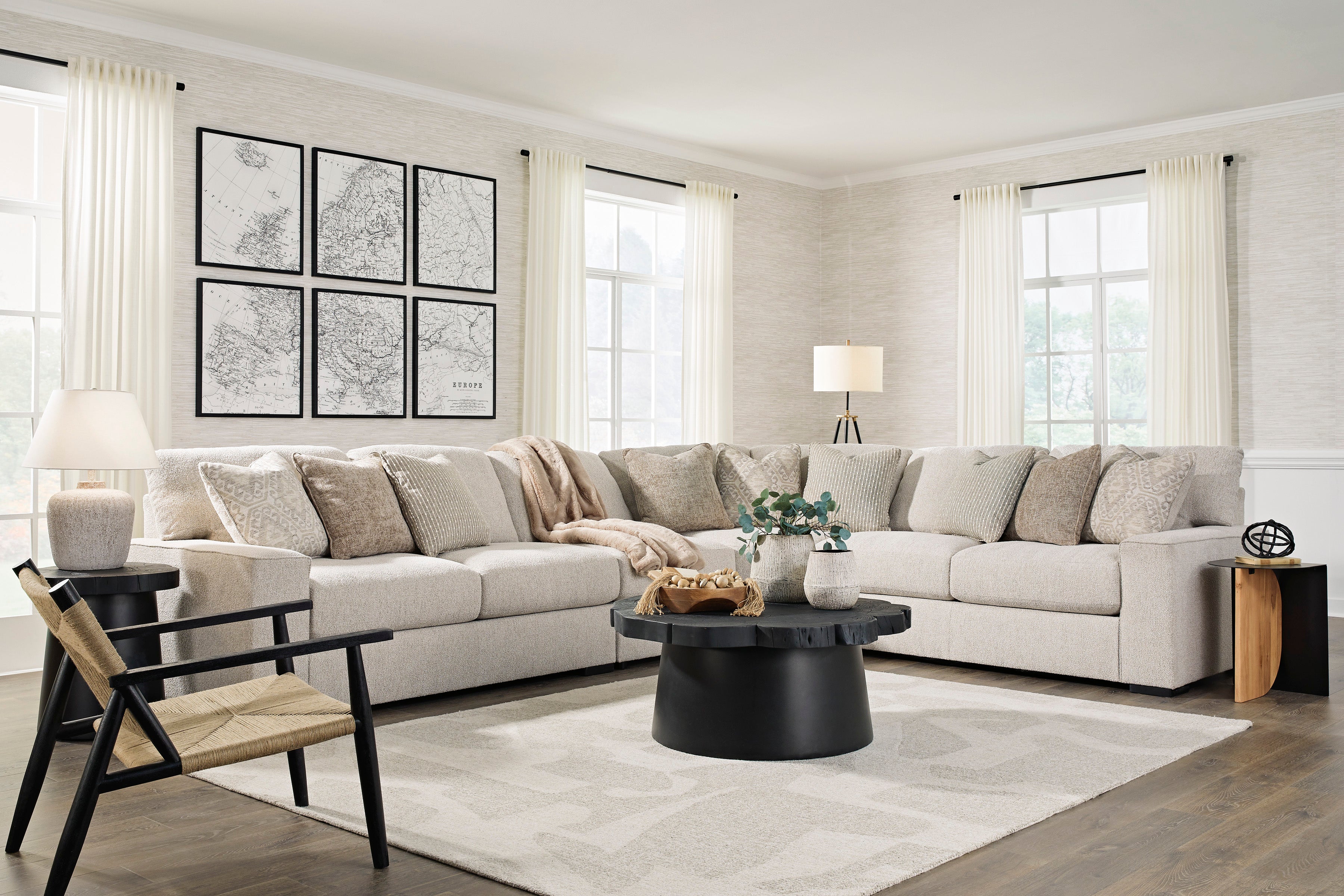 Ballyton Sand 4-Piece Sectional - SET | 2510255 | 2510256 | 2510277 | 2510246 - Bien Home Furniture & Electronics