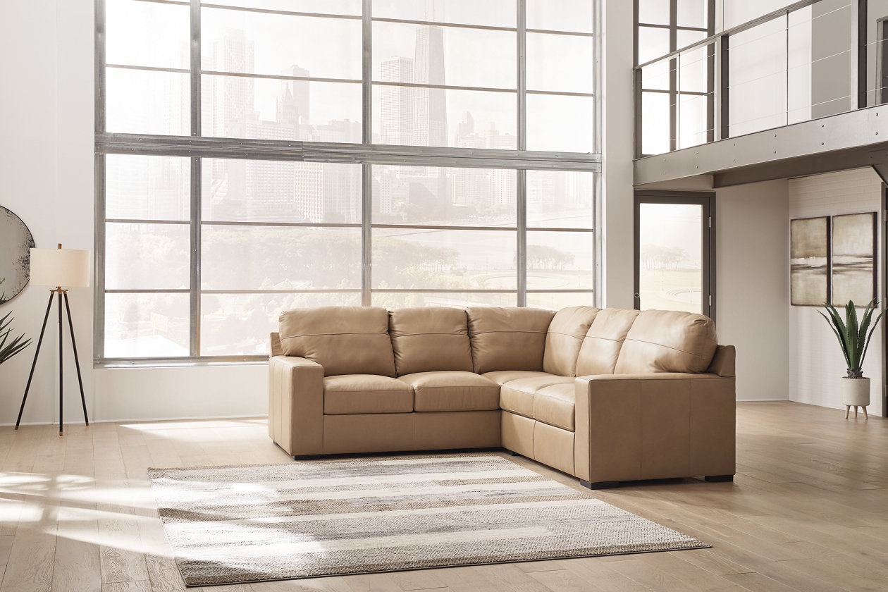 Bandon Toffee Leather 2-Piece LAF Sectional - SET | 3800648 | 3800656 - Bien Home Furniture & Electronics