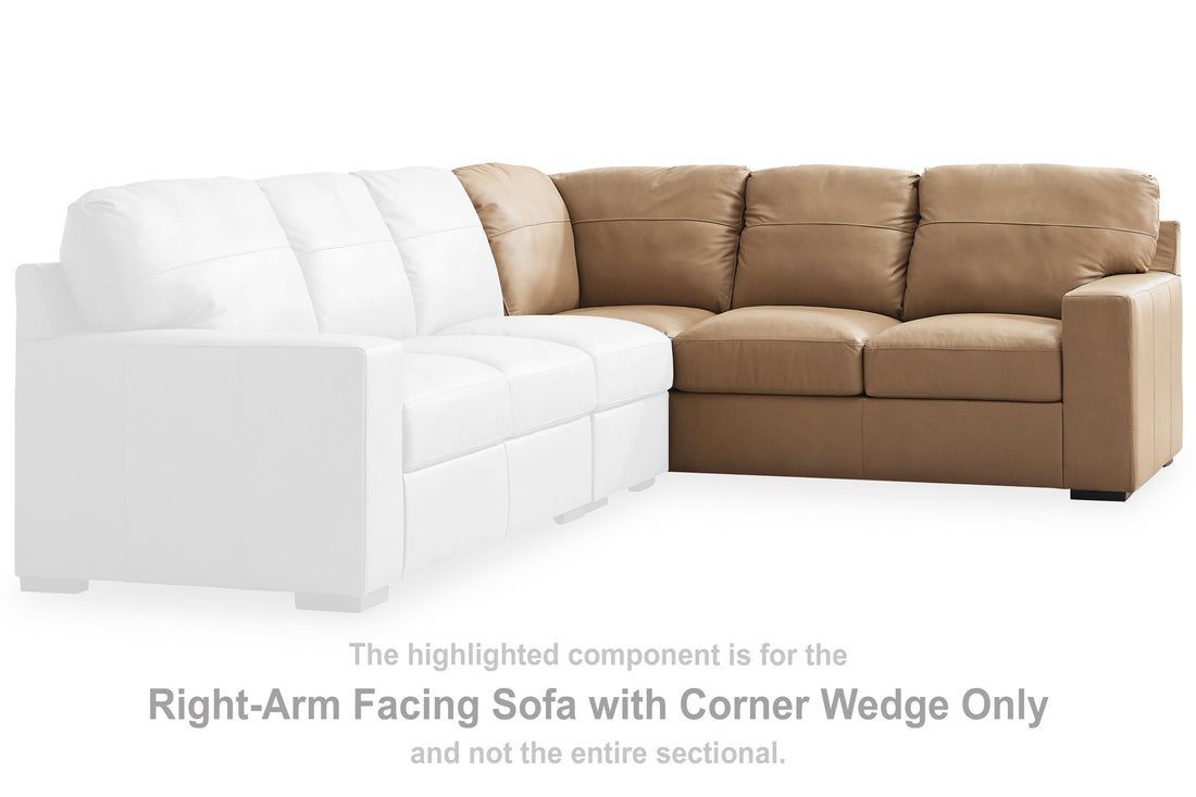 Bandon Toffee Right-Arm Facing Sofa with Corner Wedge - 3800649 - Bien Home Furniture & Electronics