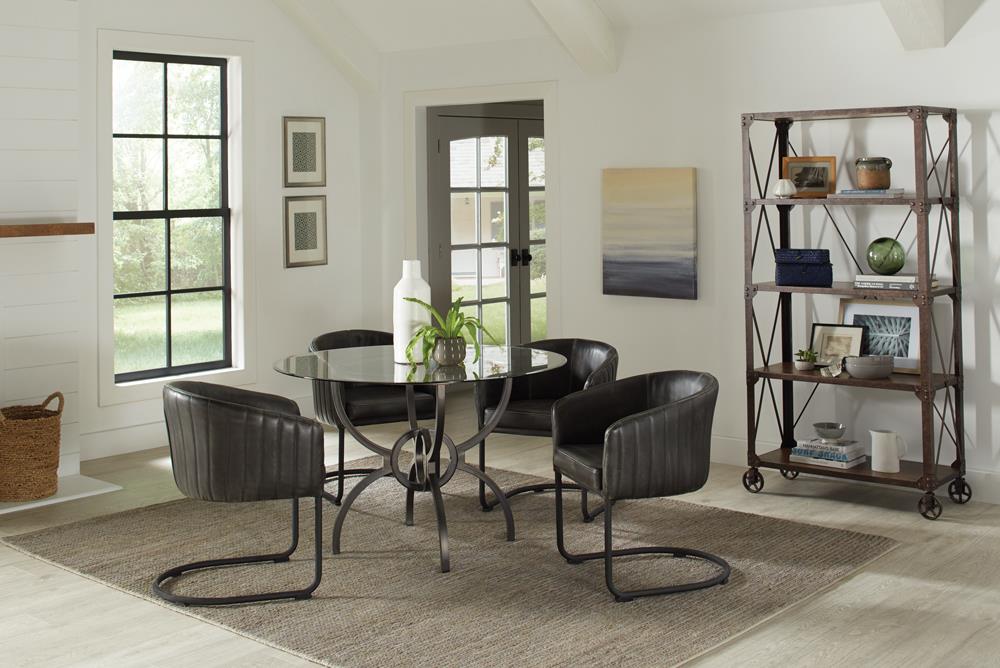 Banner Anthracite/Matte Black Upholstered Dining Chair - 109292 - Bien Home Furniture &amp; Electronics