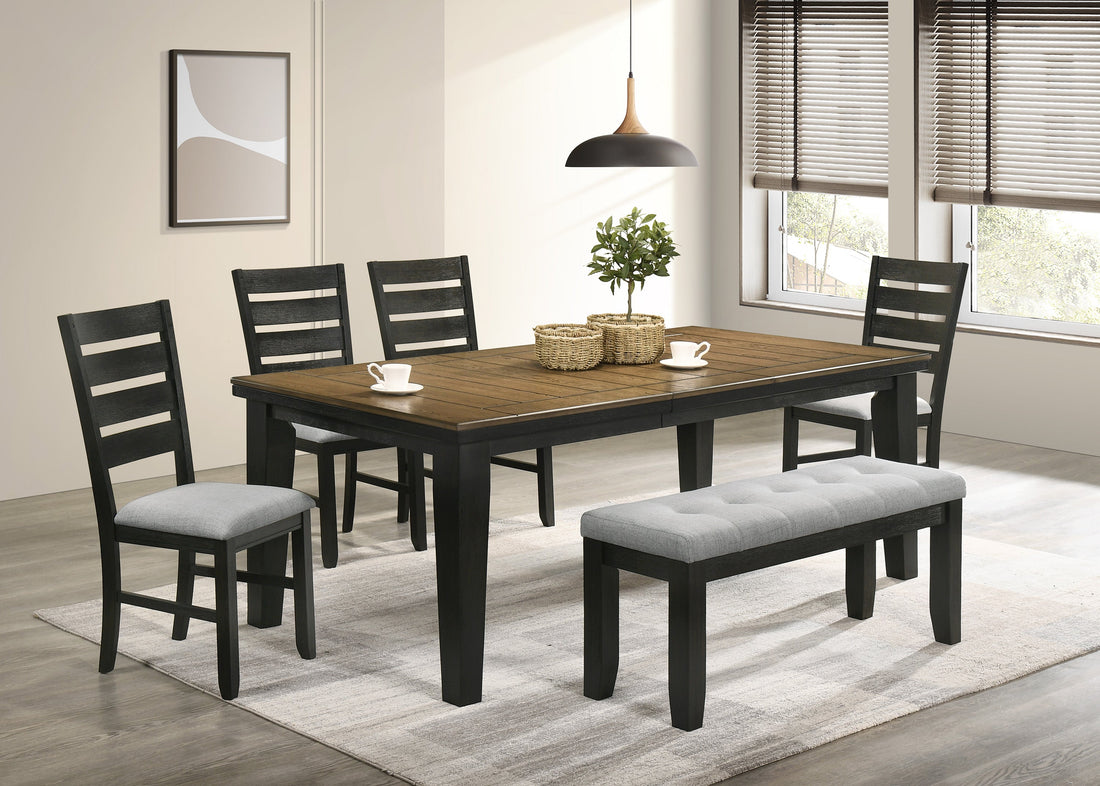 Bardstown Charcoal/Wheat Extendable Dining Set - SET | 2152WC-T-4282 | 2152WC-S(2) - Bien Home Furniture &amp; Electronics