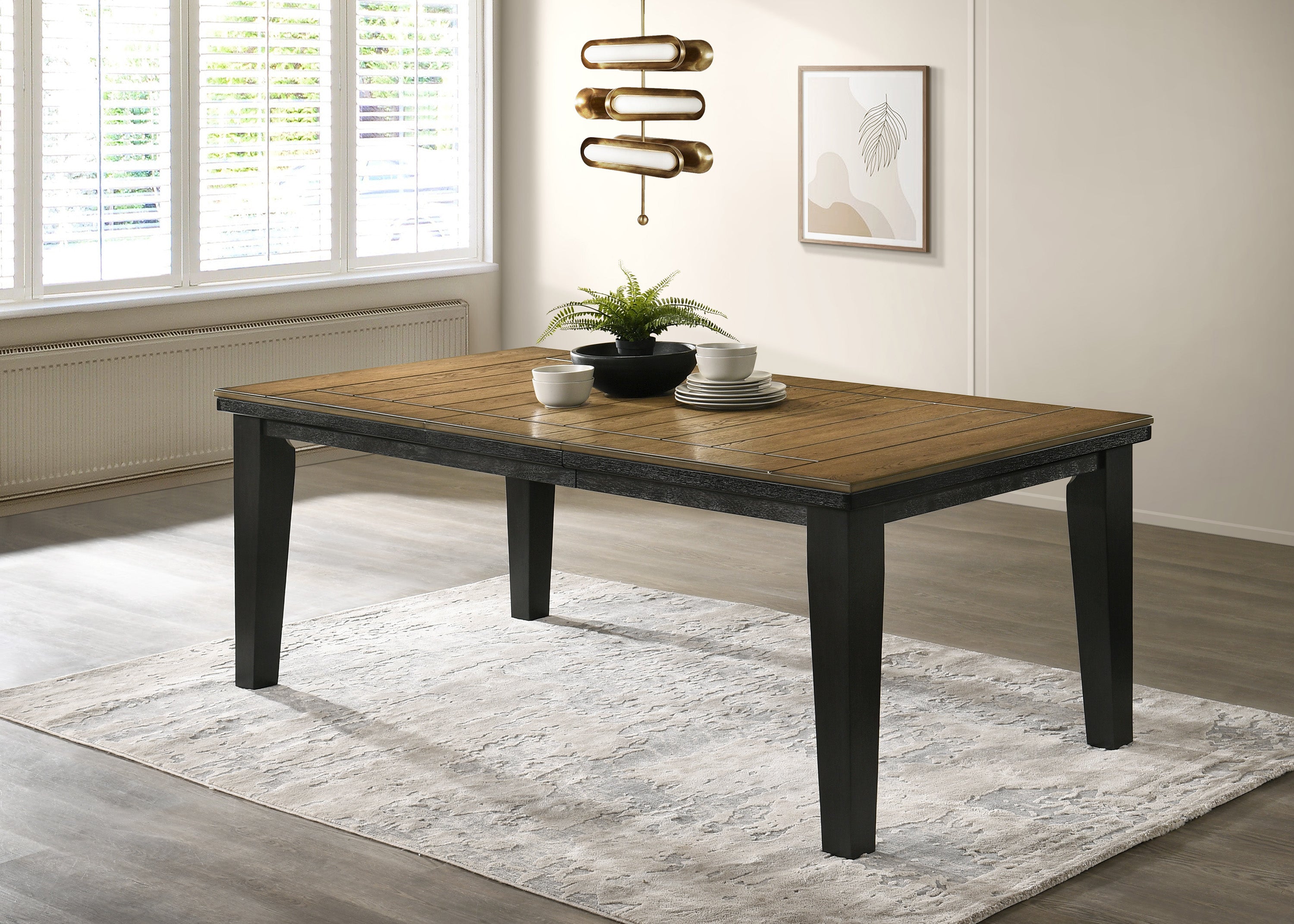 Bardstown Charcoal/Wheat Extendable Dining Set - SET | 2152WC-T-4282 | 2152WC-S(2) - Bien Home Furniture & Electronics