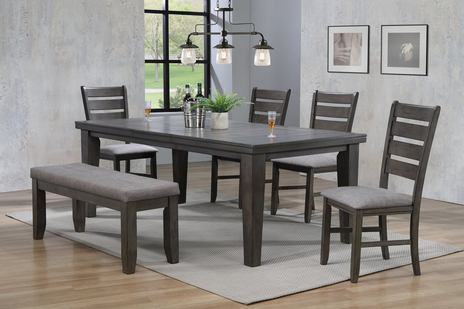 Bardstown Gray Extendable Dining Table - 2152GY-T-4282 - Bien Home Furniture &amp; Electronics