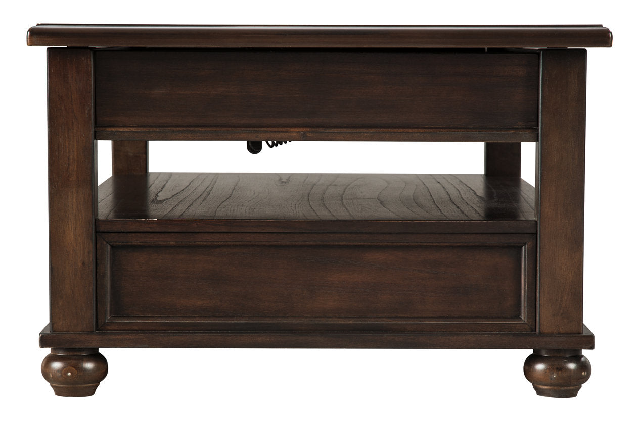Barilanni Dark Brown Coffee Table with Lift Top - T934-9 - Bien Home Furniture &amp; Electronics