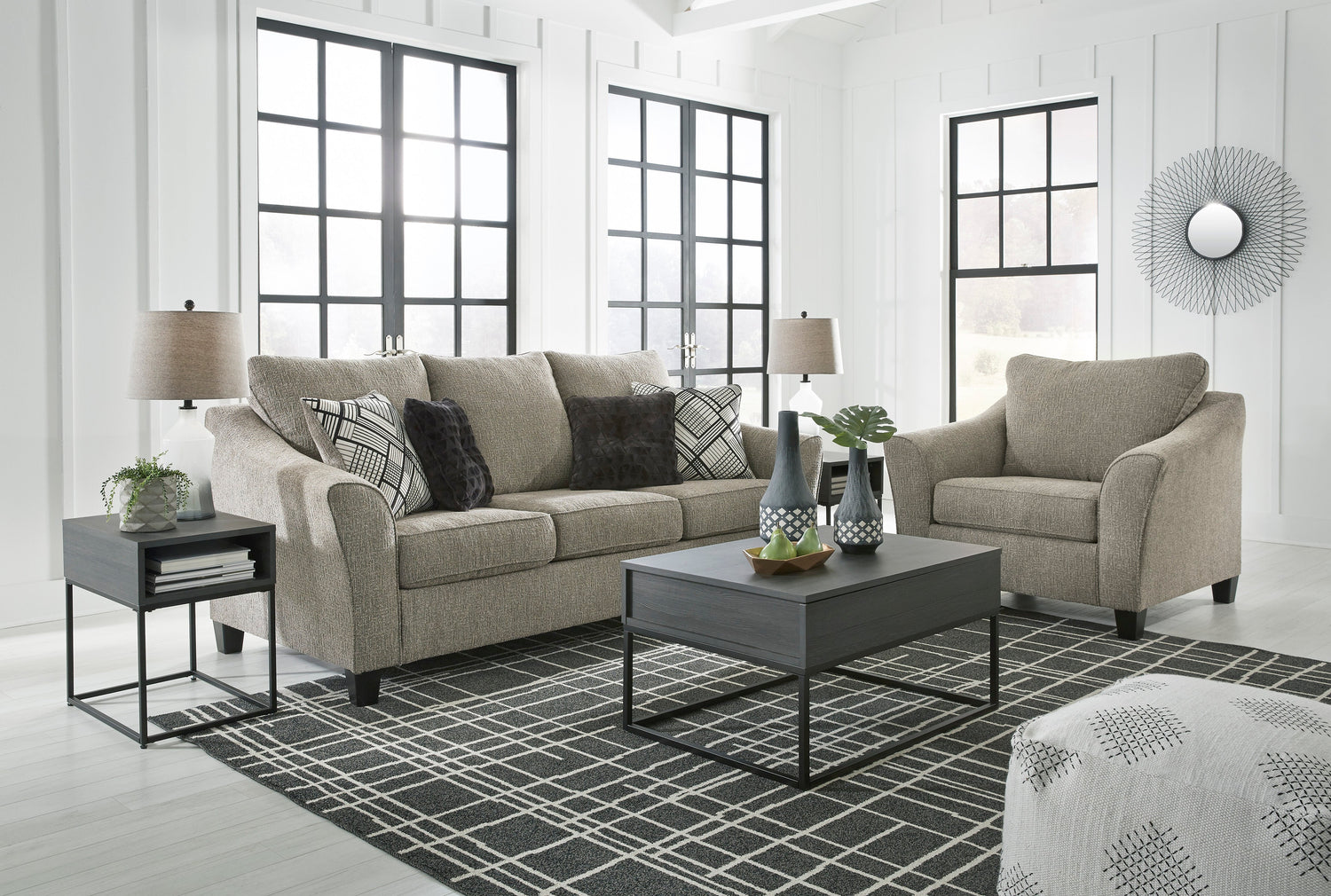 Barnesley Platinum Living Room Set - SET | 8690438 | 8690435 | 8690423 | 8690414 - Bien Home Furniture &amp; Electronics