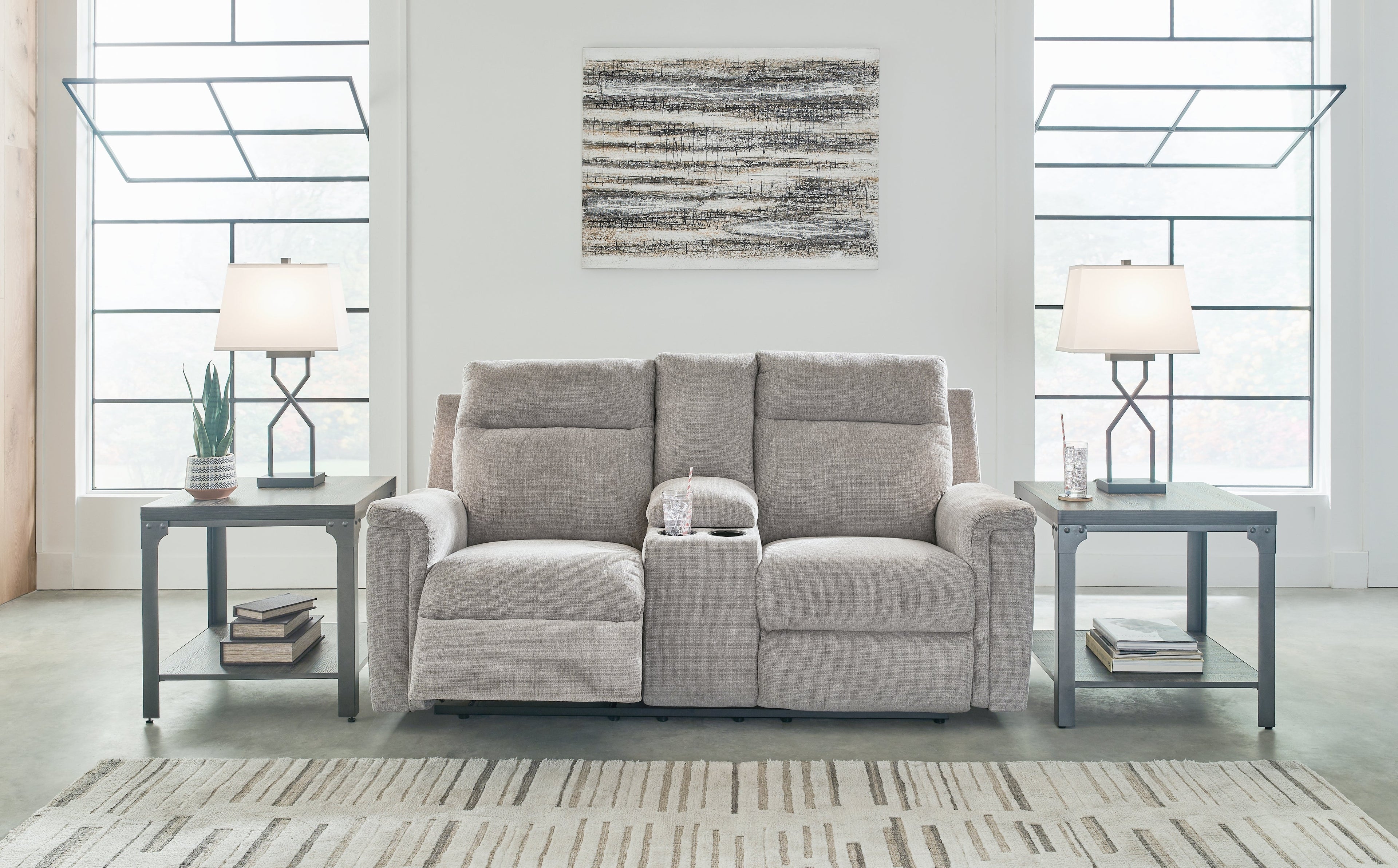 Barnsana Ash Power Reclining Loveseat with Console - 3320196 - Bien Home Furniture & Electronics