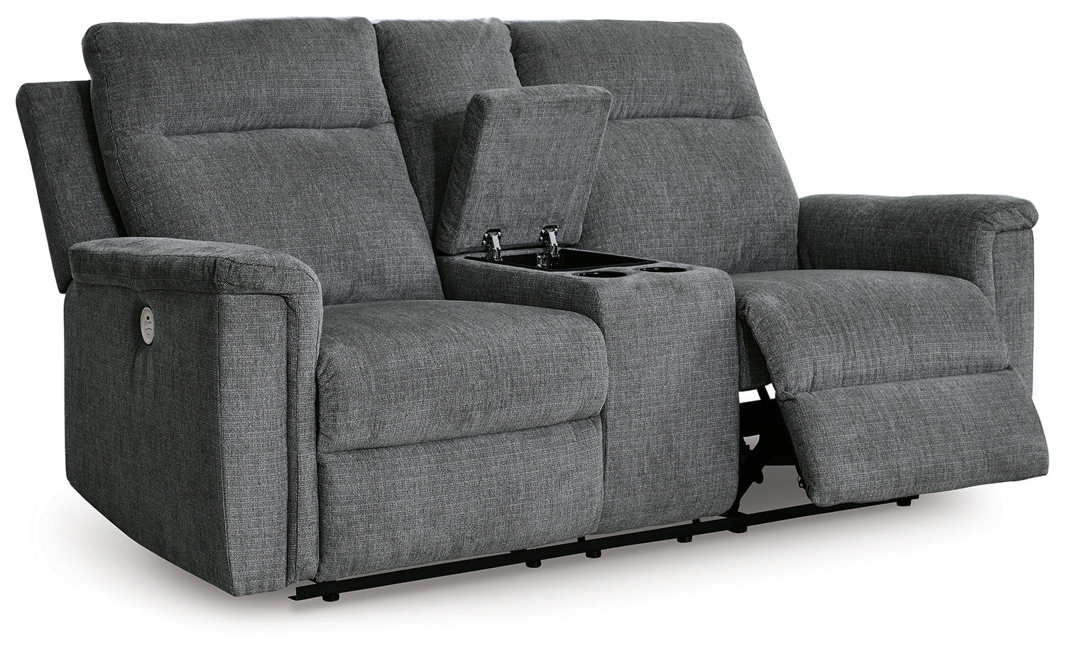 Barnsana Gravel Power Reclining Loveseat with Console - 3320296 - Bien Home Furniture & Electronics