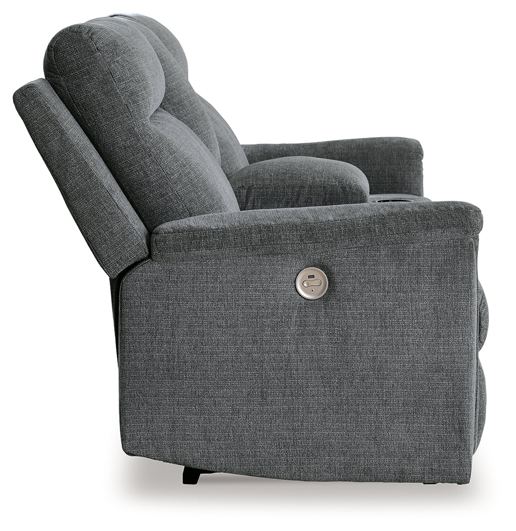 Barnsana Gravel Power Reclining Loveseat with Console - 3320296 - Bien Home Furniture & Electronics