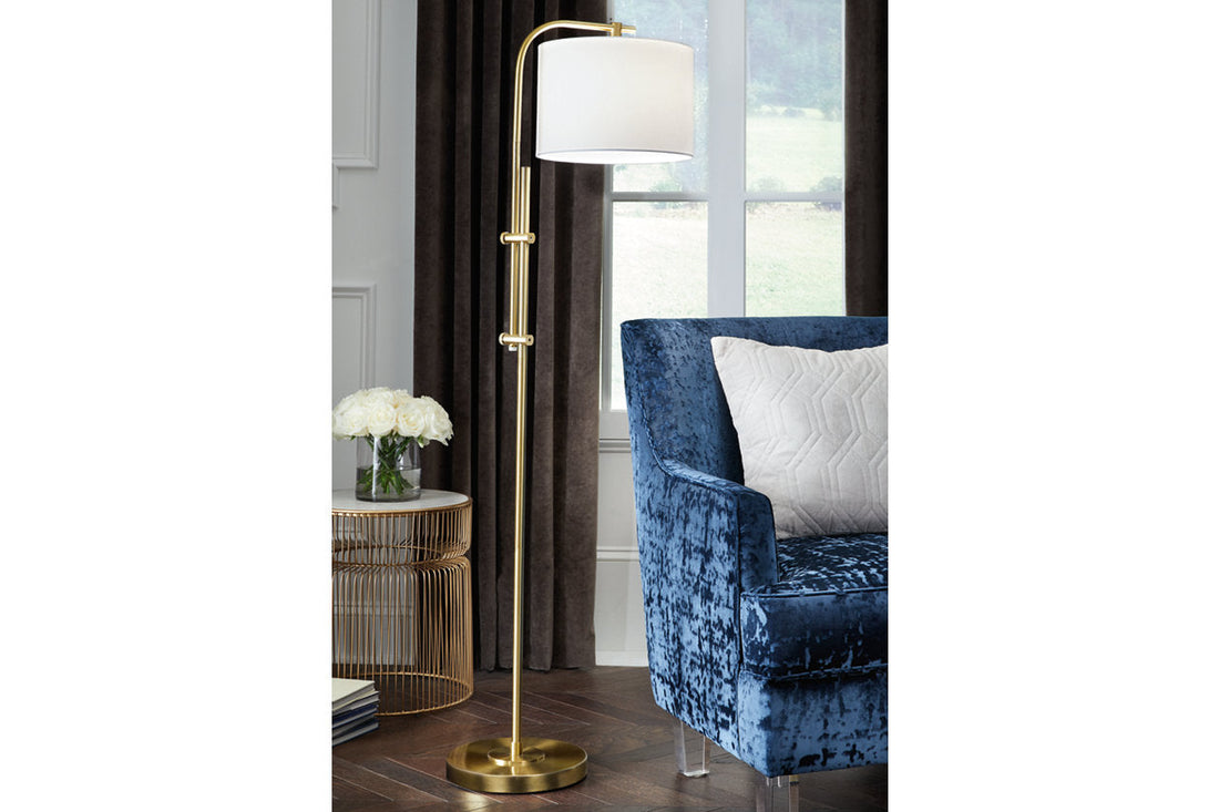 Baronvale Brass Finish Floor Lamp - L206051 - Bien Home Furniture &amp; Electronics
