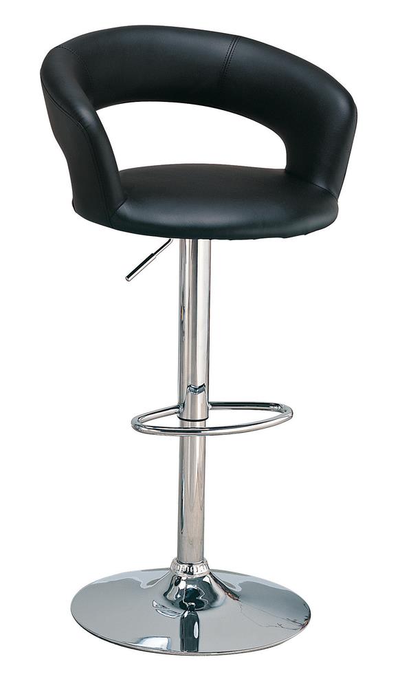 Barraza Black/Chrome 29&quot; Adjustable Height Bar Stool - 120346 - Bien Home Furniture &amp; Electronics