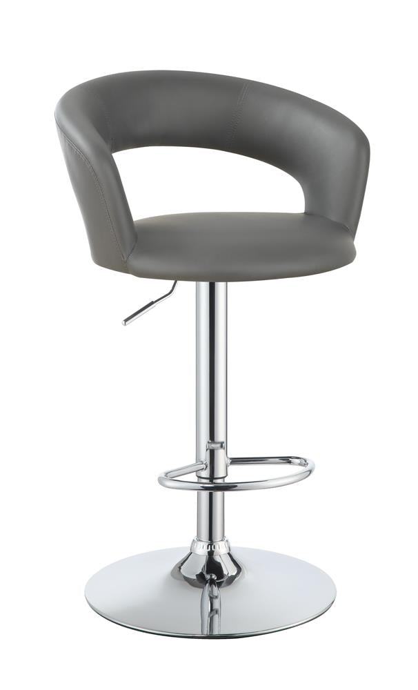 Barraza Gray/Chrome 29&quot; Adjustable Height Bar Stool - 120397 - Bien Home Furniture &amp; Electronics