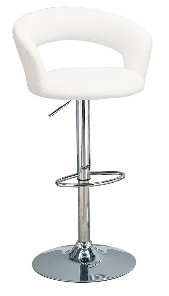 Barraza White/Chrome 29&quot; Adjustable Height Bar Stool - 120347 - Bien Home Furniture &amp; Electronics