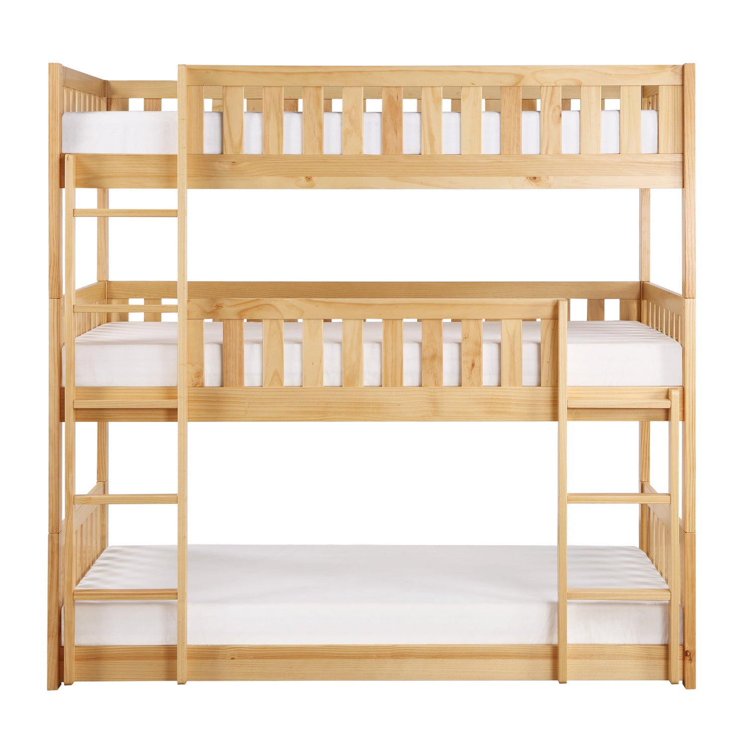 Bartly Pine Triple Bunk Bed - SET | B2043TTT-1 | B2043TTT-2 | B2043TTT-SL - Bien Home Furniture & Electronics