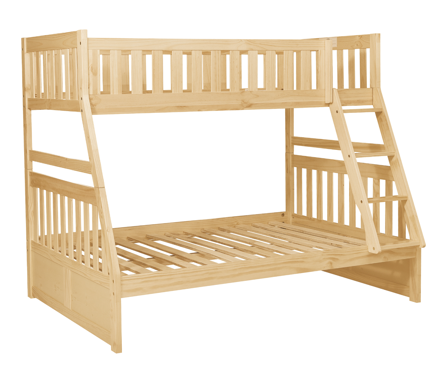 Bartly Pine Twin/Full Bunk Bed with Storage Boxes - SET | B2043TF-1 | B2043TF-2 | B2043TF-SL | B2043-T - Bien Home Furniture & Electronics