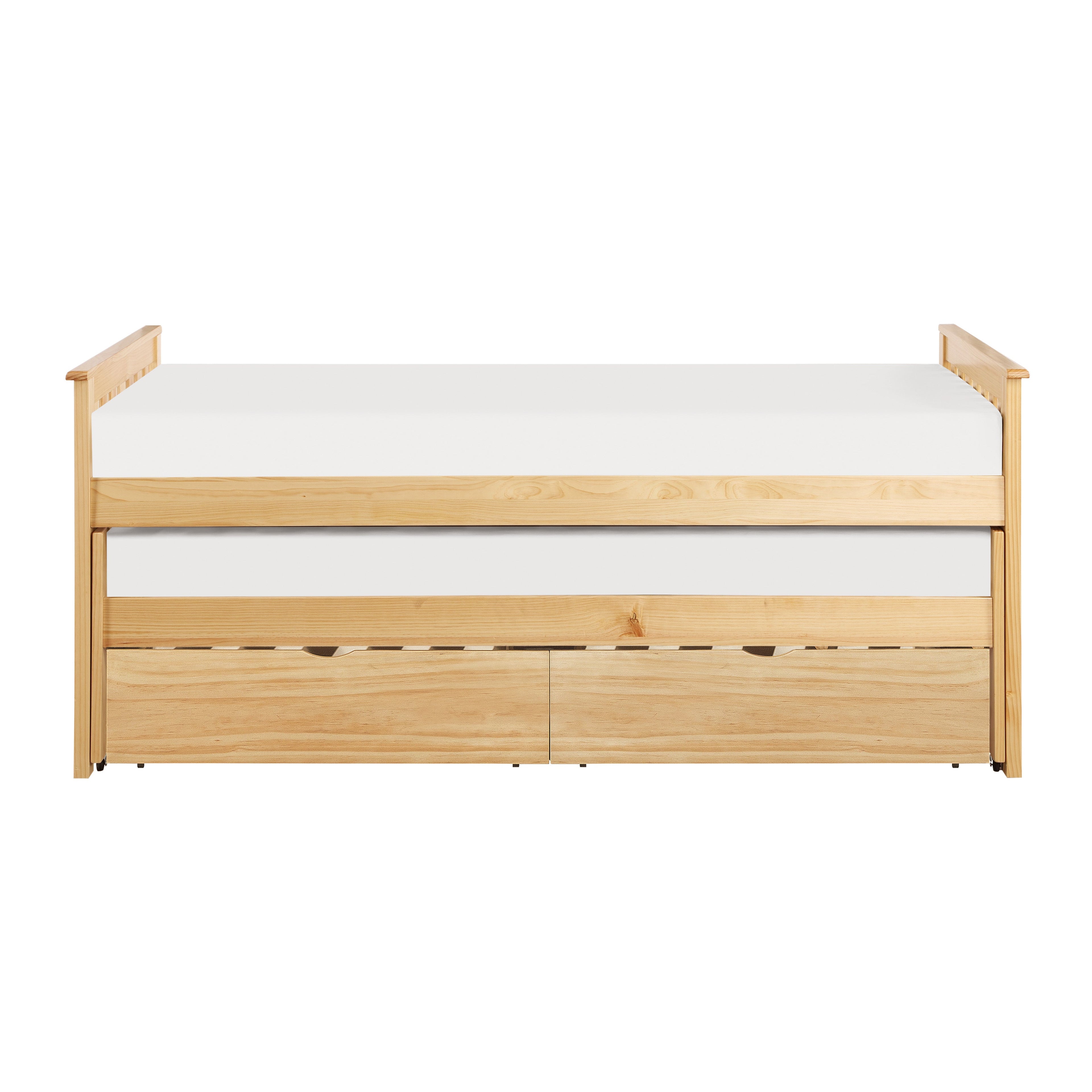 Bartly Pine Twin/Twin Bed with Storage Boxes - SET | B2043RT-1 | B2043RT-2 | B2043RT-SL | B2043-T - Bien Home Furniture & Electronics
