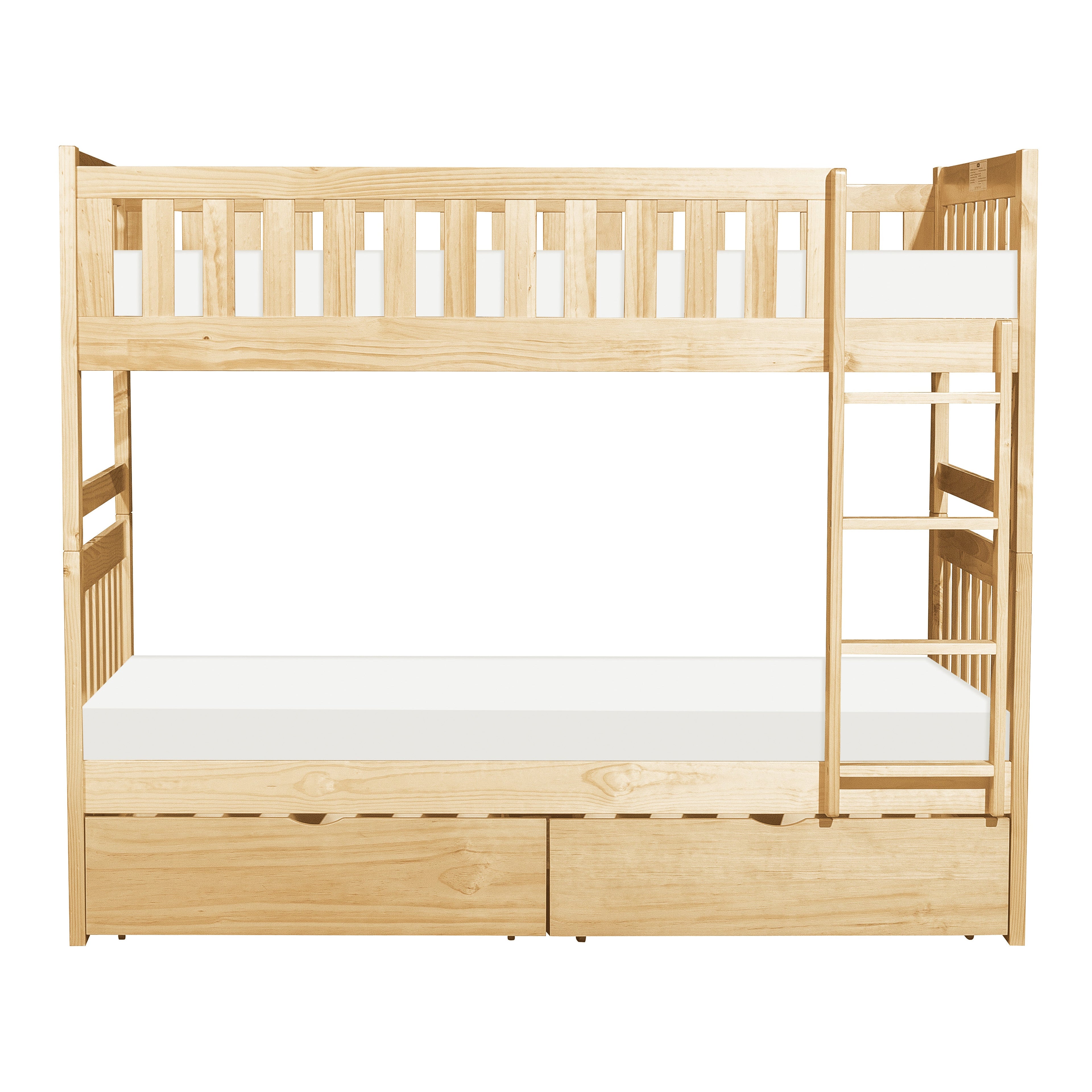 Bartly Pine Twin/Twin Bunk Bed with Storage Boxes - SET | B2043-1 | B2043-2 | B2043-SL | B2043-T - Bien Home Furniture & Electronics