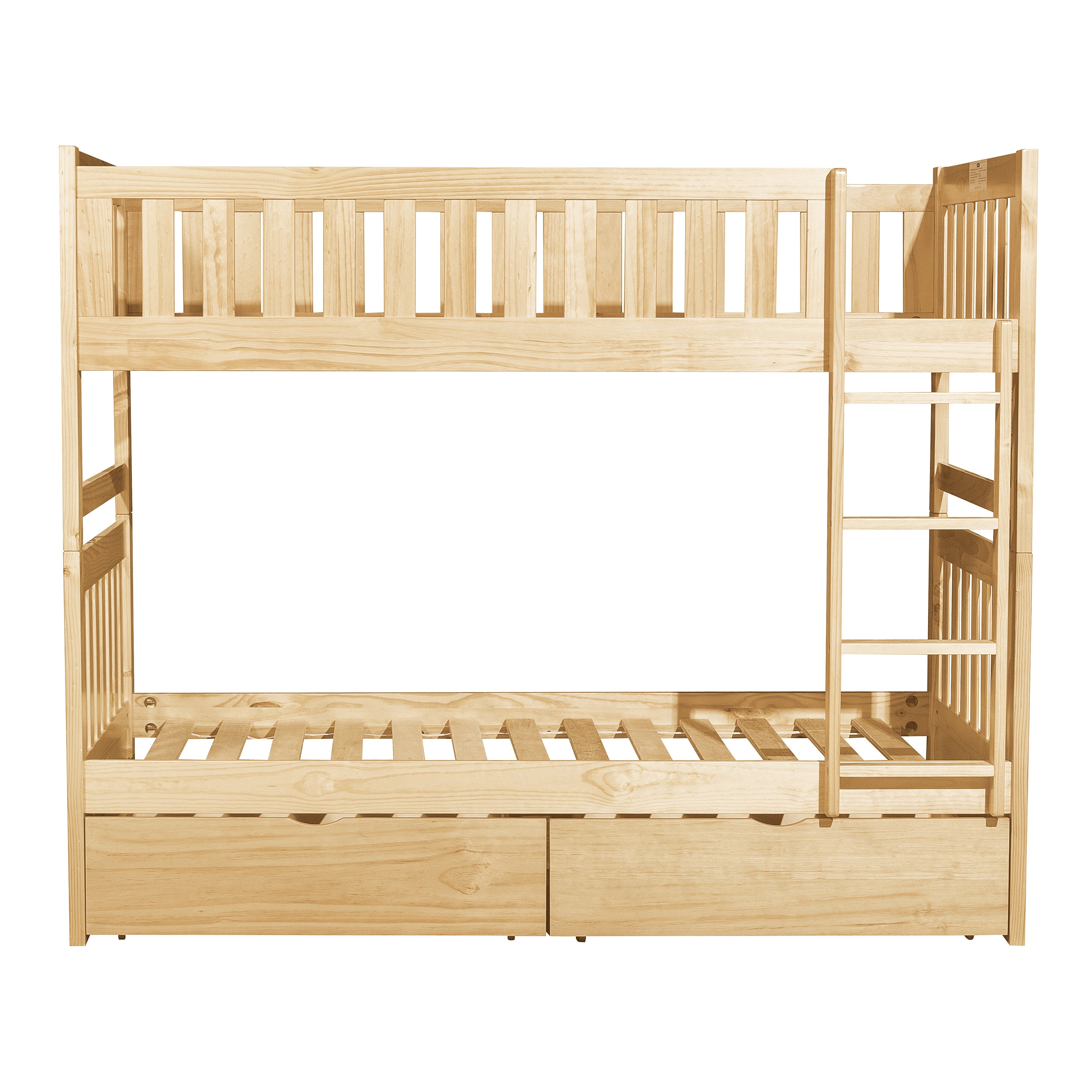 Bartly Pine Twin/Twin Bunk Bed with Storage Boxes - SET | B2043-1 | B2043-2 | B2043-SL | B2043-T - Bien Home Furniture & Electronics