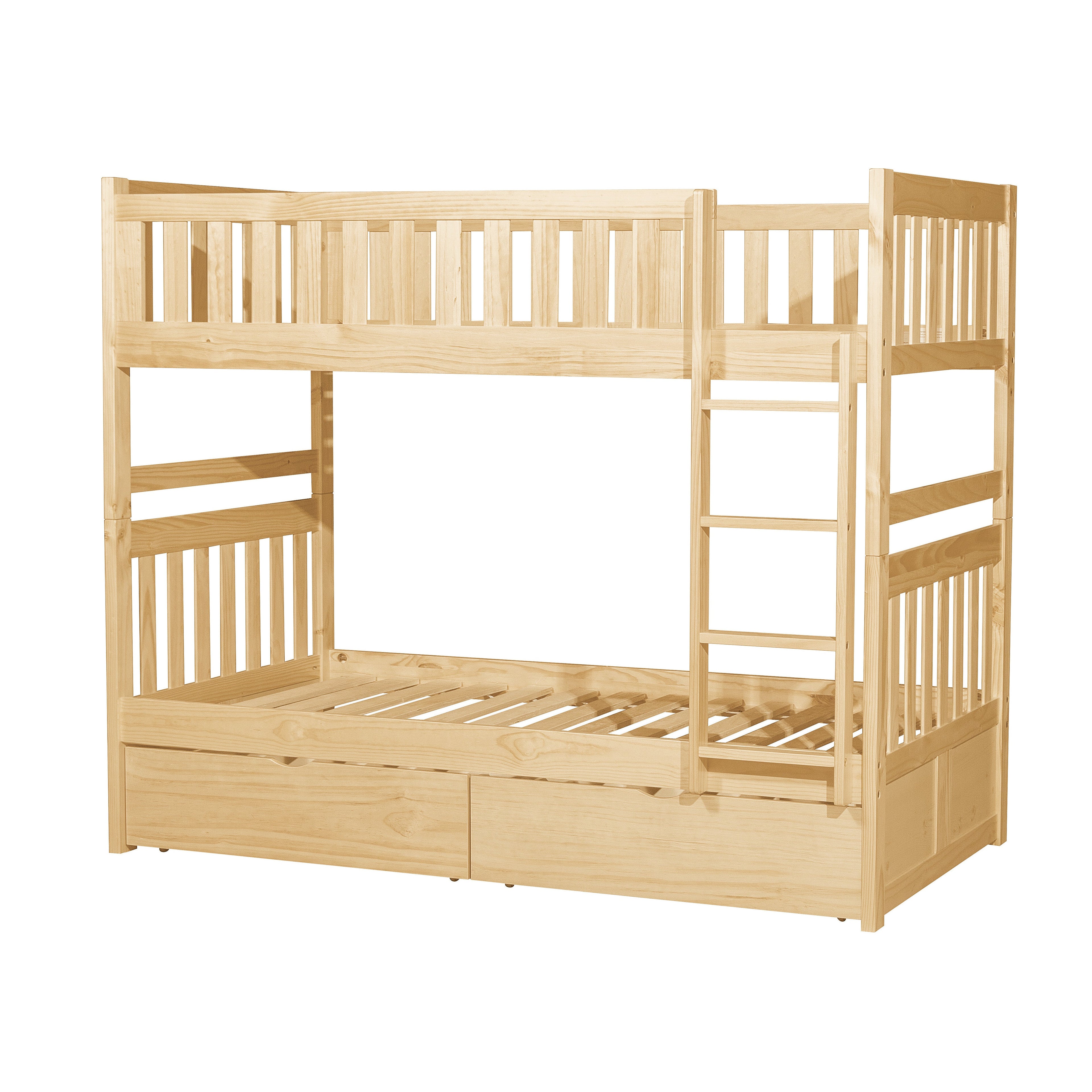 Bartly Pine Twin/Twin Bunk Bed with Storage Boxes - SET | B2043-1 | B2043-2 | B2043-SL | B2043-T - Bien Home Furniture & Electronics