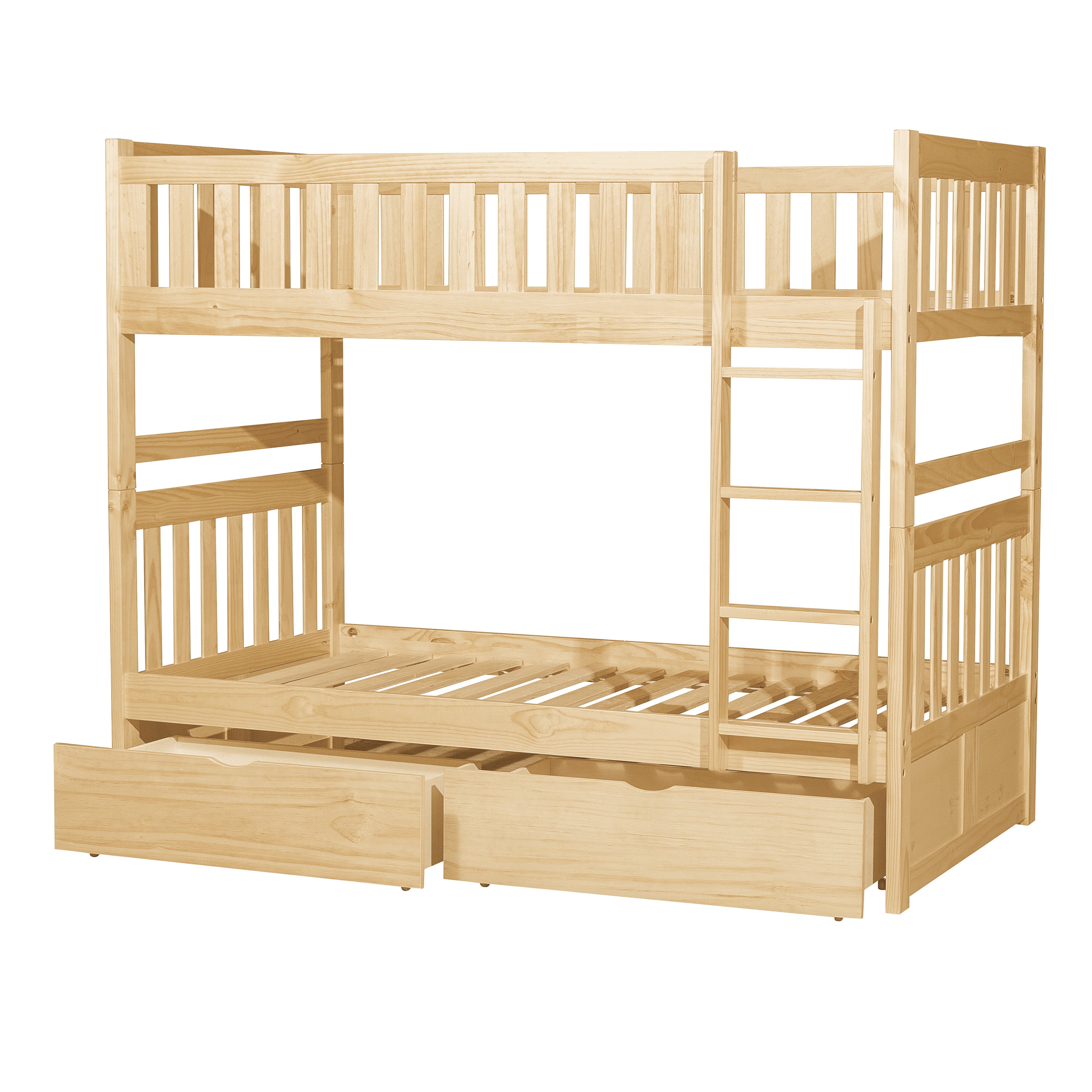 Bartly Pine Twin/Twin Bunk Bed with Storage Boxes - SET | B2043-1 | B2043-2 | B2043-SL | B2043-T - Bien Home Furniture &amp; Electronics