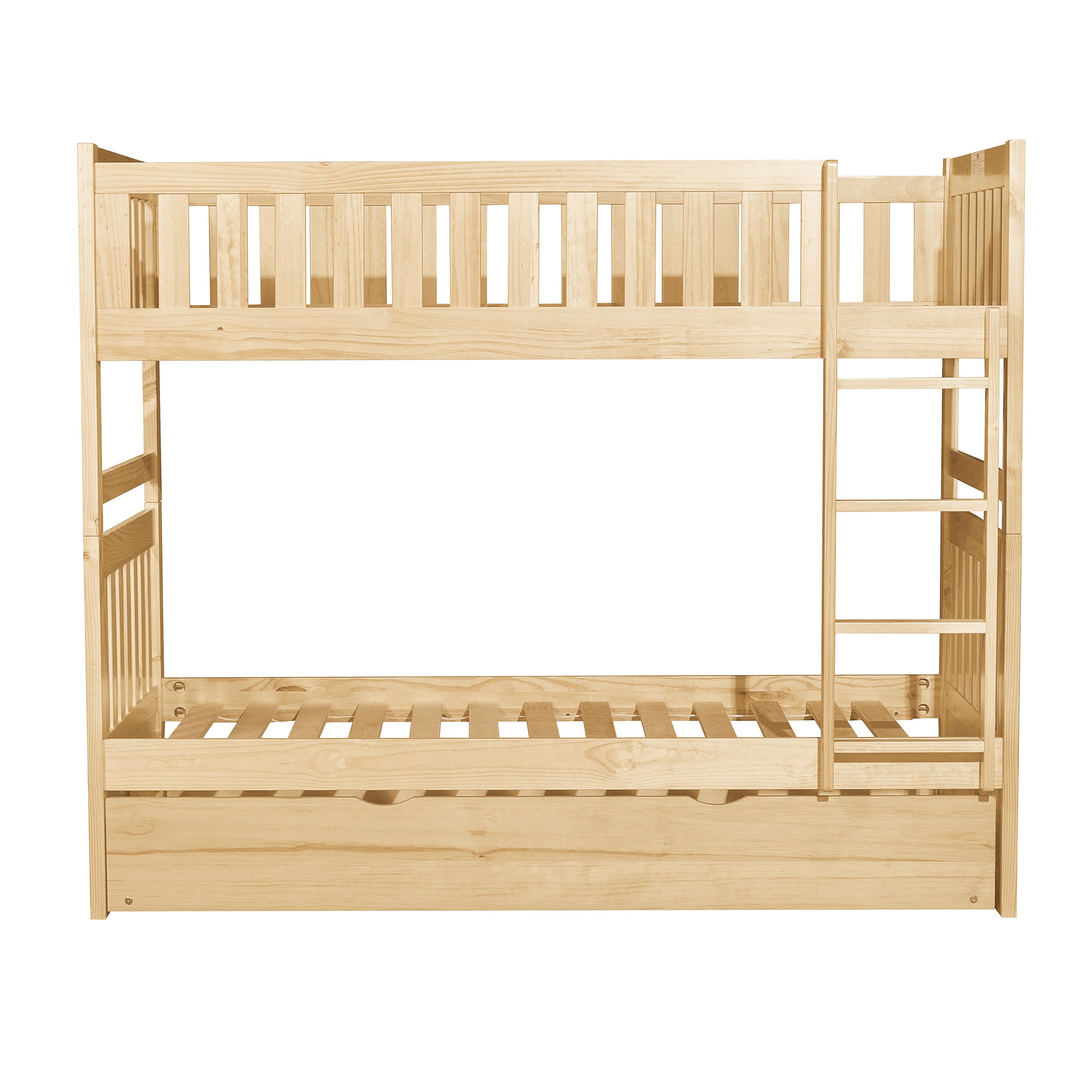 Bartly Pine Twin/Twin Bunk Bed with Twin Trundle - SET | B2043-1 | B2043-2 | B2043-SL | B2043-R - Bien Home Furniture & Electronics
