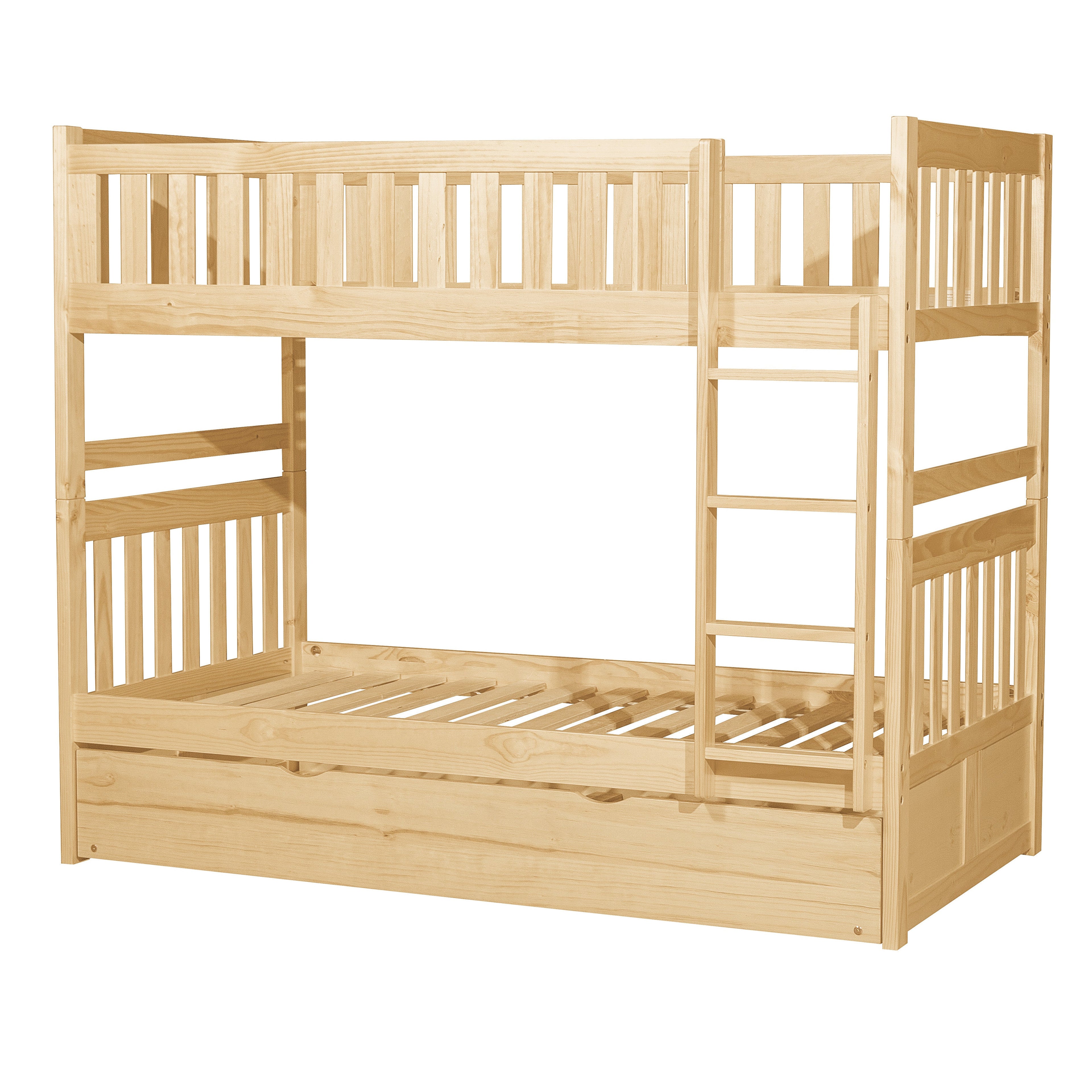 Bartly Pine Twin/Twin Bunk Bed with Twin Trundle - SET | B2043-1 | B2043-2 | B2043-SL | B2043-R - Bien Home Furniture & Electronics