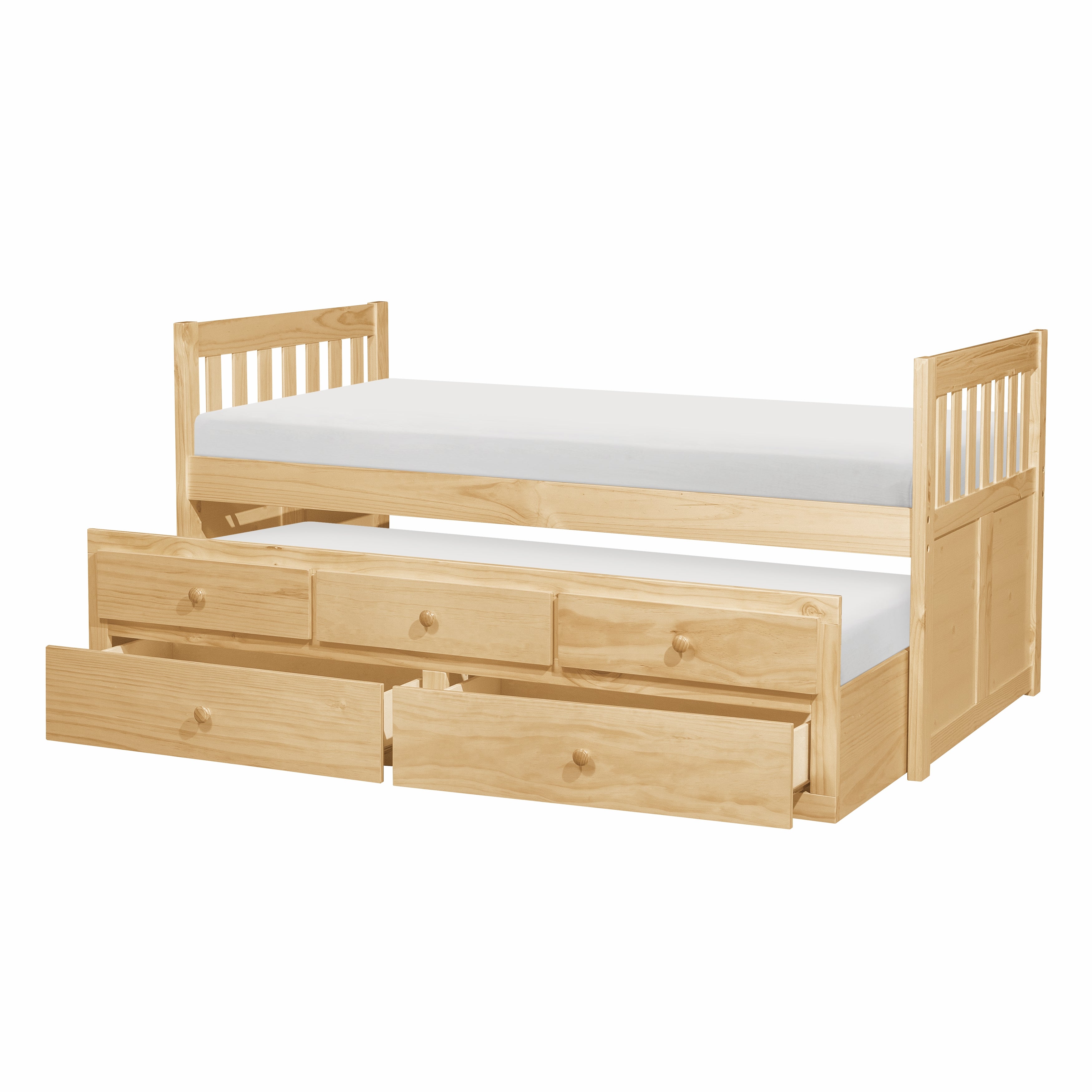 Bartly Pine Twin/Twin Trundle Bed - SET | B2043PR-1 | B2043PR-2 - Bien Home Furniture & Electronics