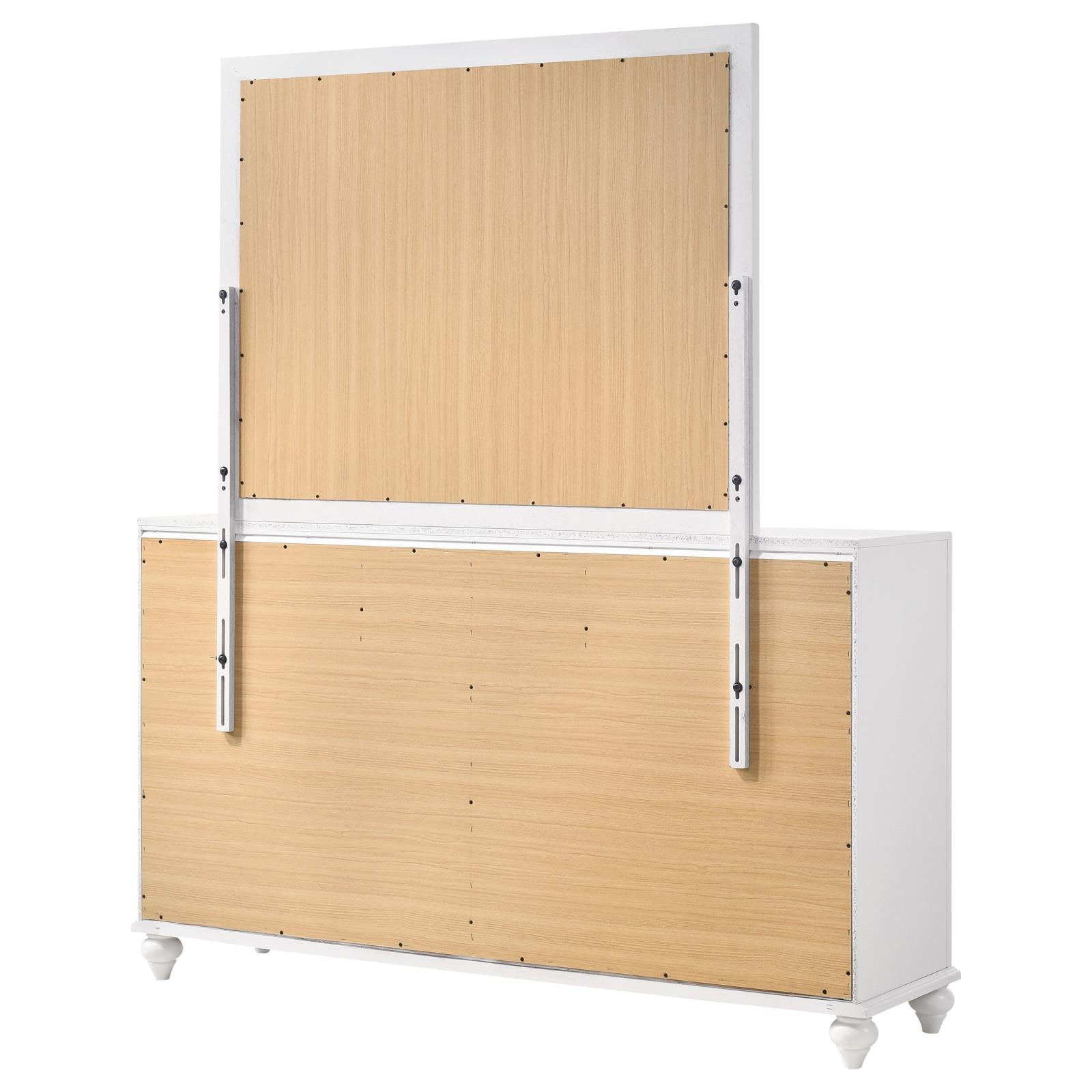 Barzini 7-drawer Dresser with Mirror White - 205893M - Bien Home Furniture & Electronics
