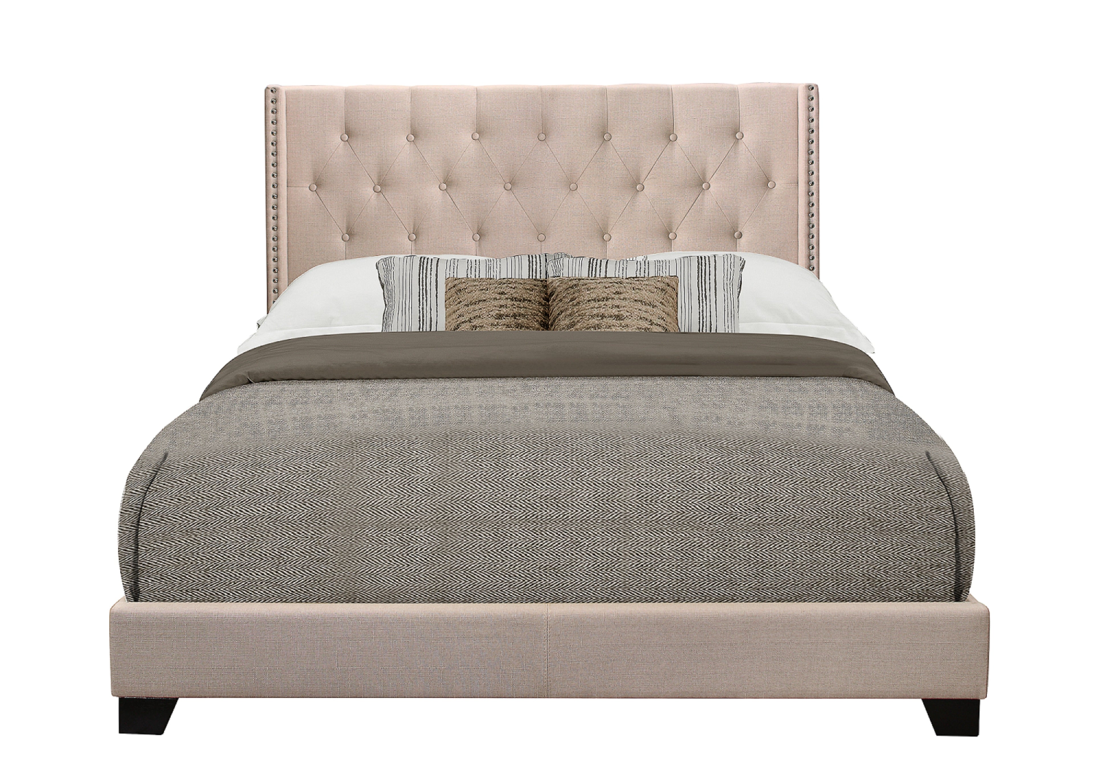 Barzini Beige King Upholstered Bed - SH215KBGE-1 - Bien Home Furniture & Electronics