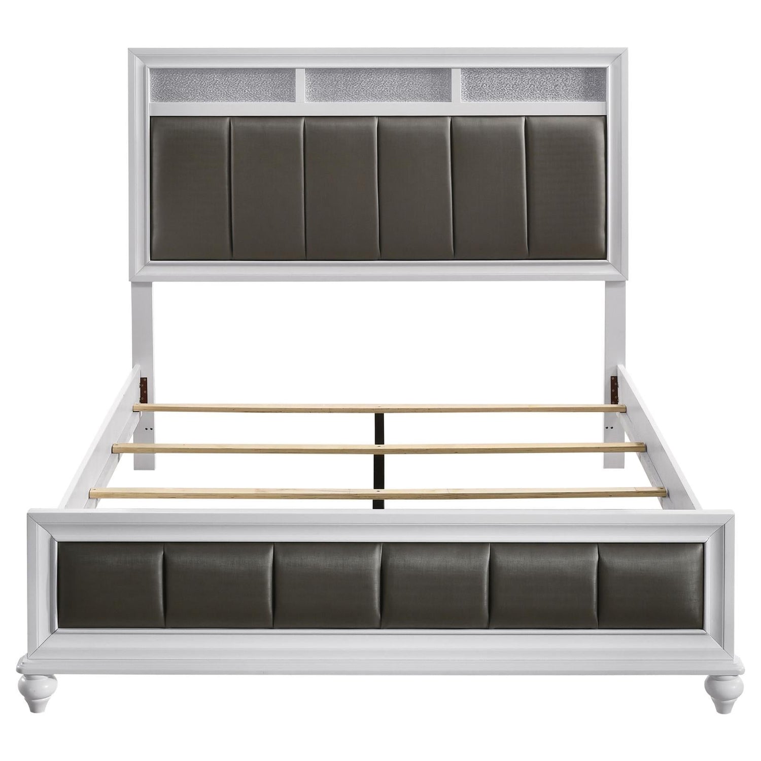 Barzini California King Upholstered Panel Bed White - 205891KW - Bien Home Furniture & Electronics