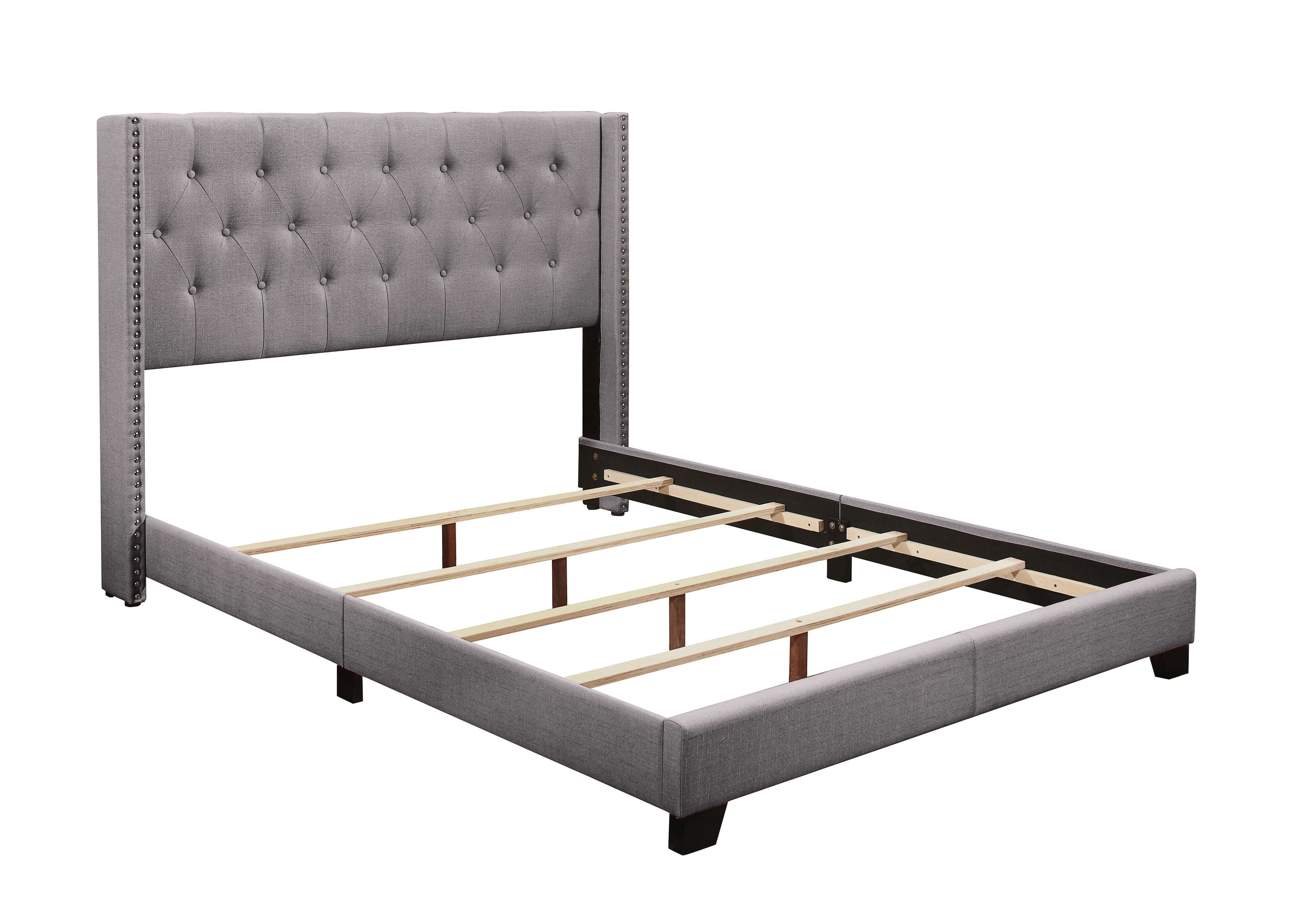 Barzini Gray King Upholstered Bed - SH215KGRY-1 - Bien Home Furniture & Electronics