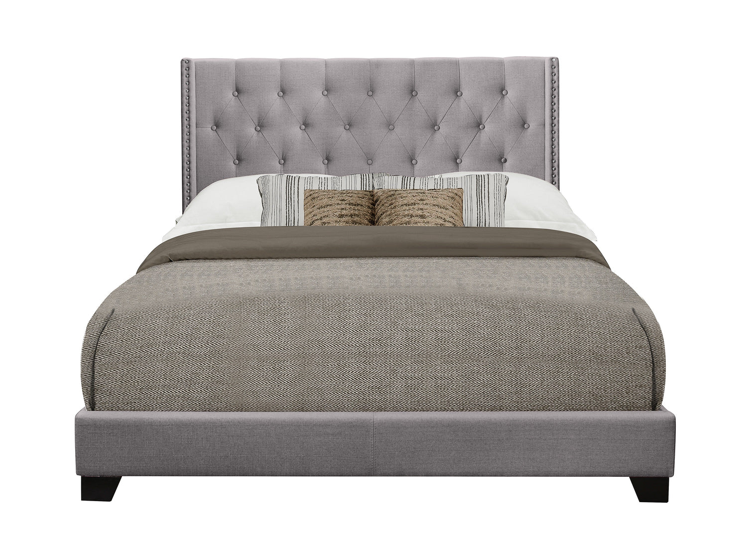 Barzini Gray Queen Upholstered Bed - SH215GRY-1 - Bien Home Furniture & Electronics
