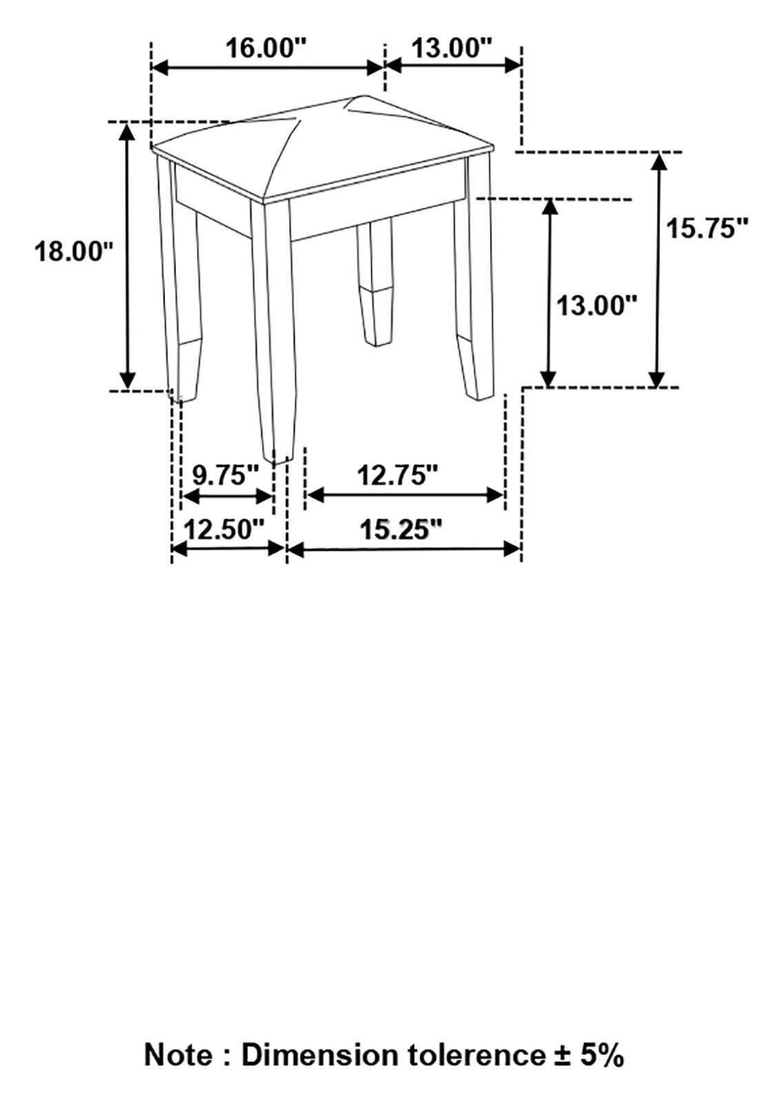 Barzini Metallic/White Upholstered Vanity Stool - 205897STL - Bien Home Furniture & Electronics