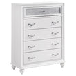 Barzini White 5-Drawer Chest - 205895 - Bien Home Furniture & Electronics