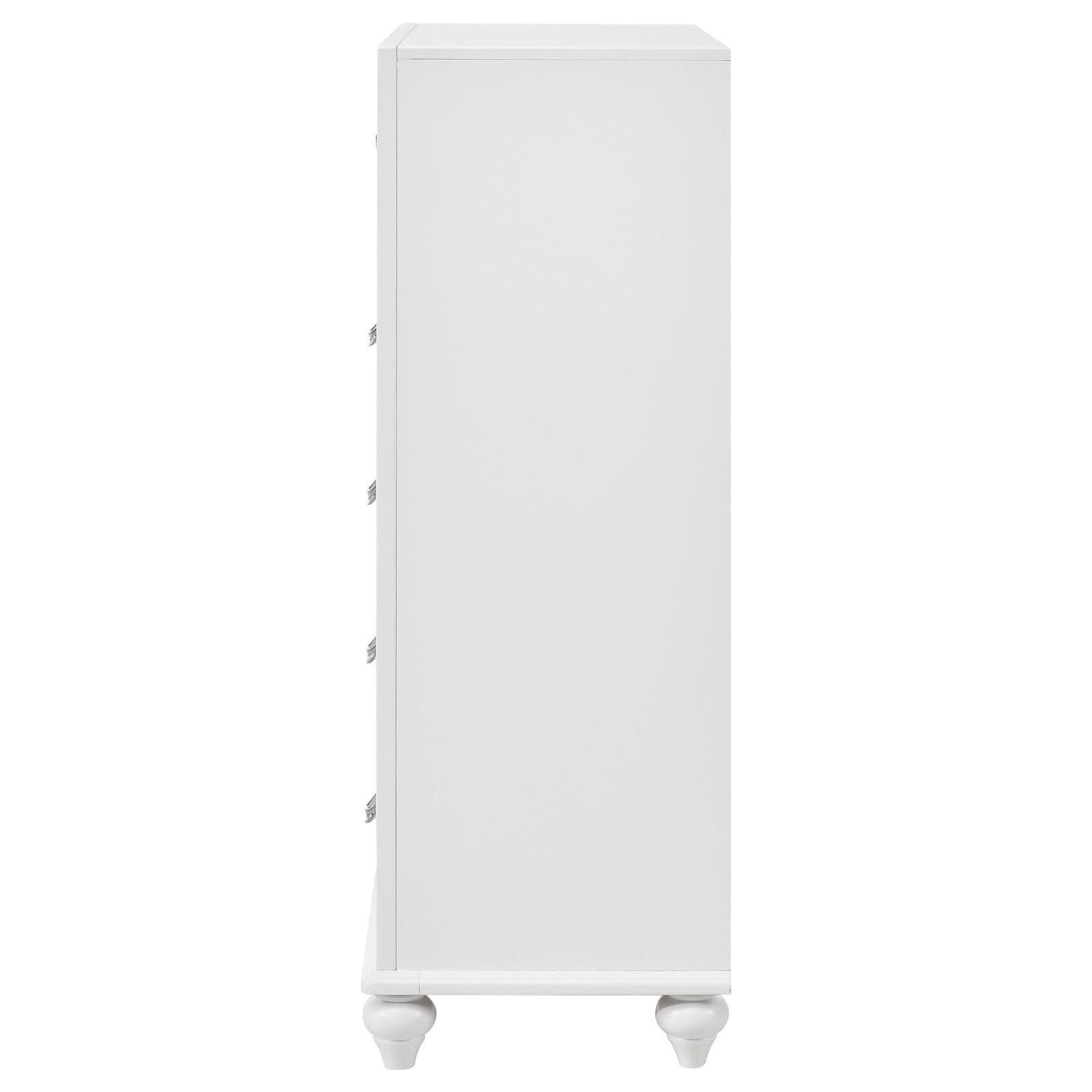 Barzini White 5-Drawer Chest - 205895 - Bien Home Furniture & Electronics